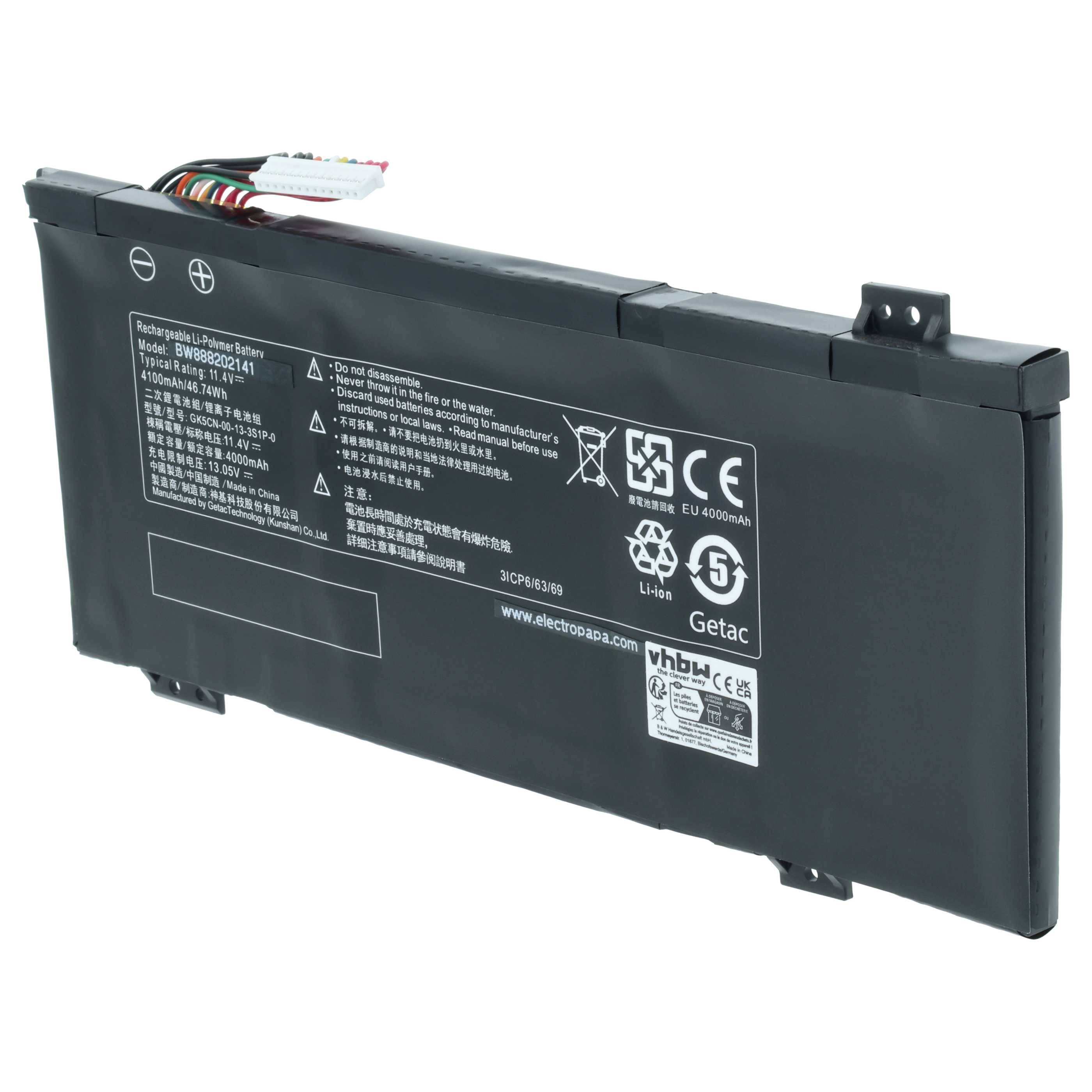 Akumulator do laptopa zamiennik Machenike GK5CN-00-13-3S1P-0, GK5CN-00-13-4S1P-0 - 4000 mAh 11,4 V LiPo