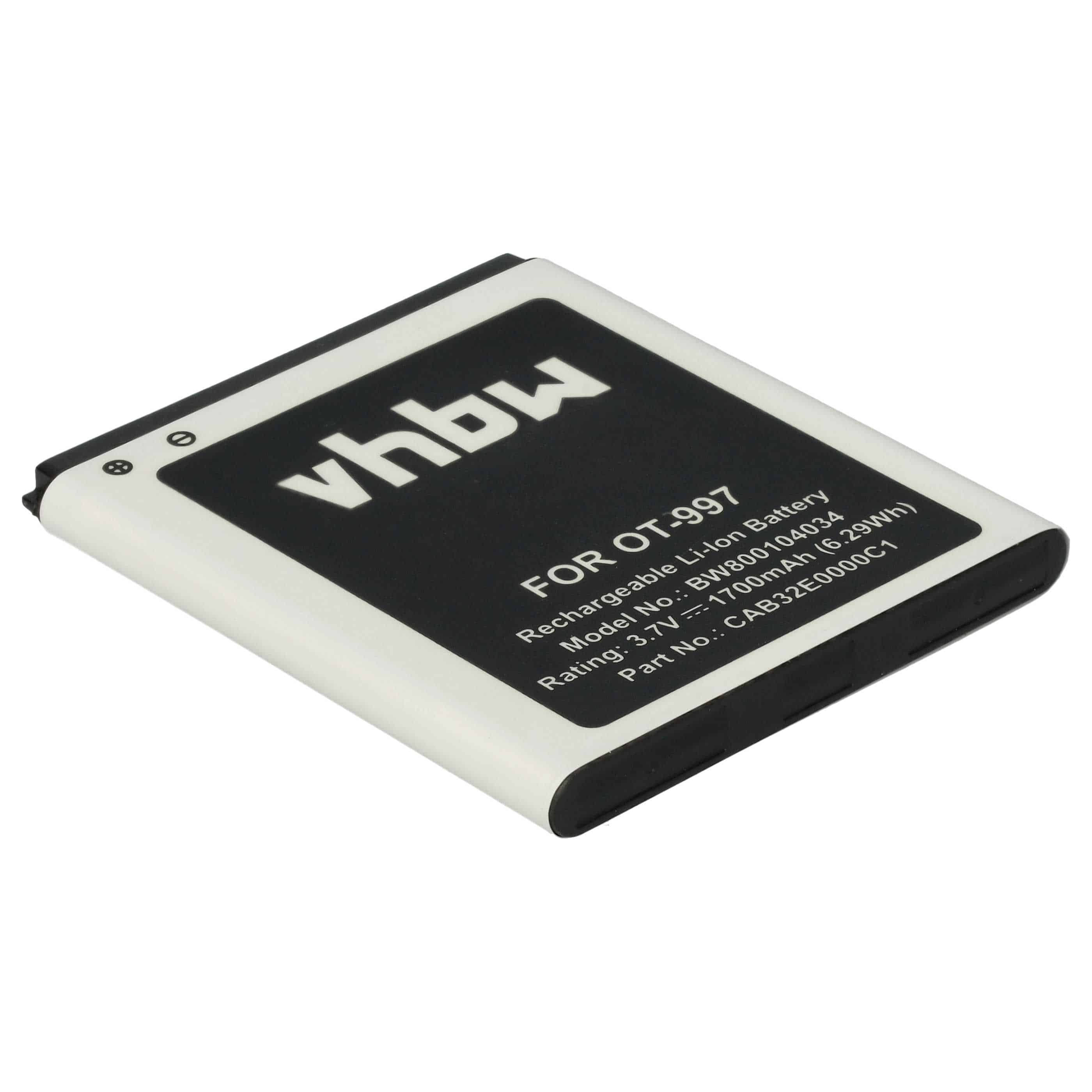 Akku als Ersatz für Alcatel BY80, TLiB32E, CAB32E0002C1, CAB32E0000C1, CAB32E0000C2 - 1700mAh 3,7V Li-Ion