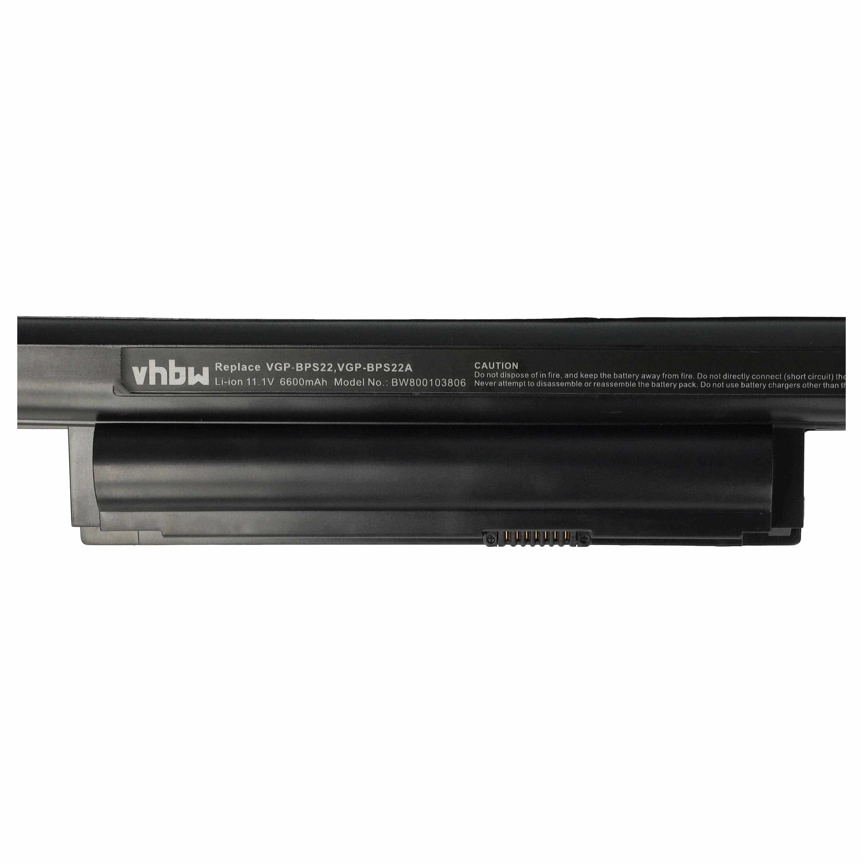 Akumulator do laptopa zamiennik Sony VGP-BPS22/A, VGP-BPL22, VGP-BPS22 - 6600 mAh 11,1 V Li-Ion, czarny