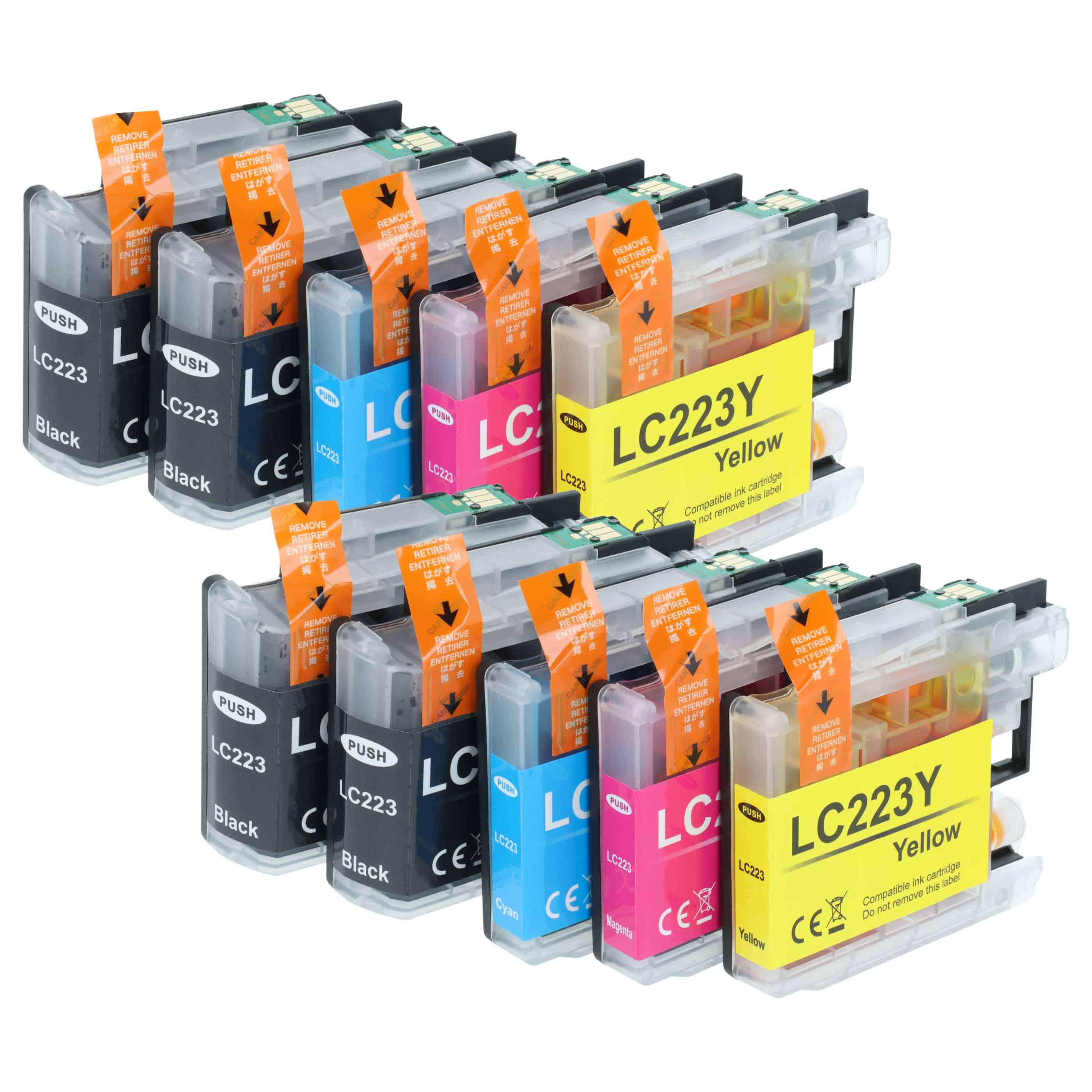 10x Ink Cartridges replaces Brother LC223Y, LC223M, LC223, LC223BK, LC223C MFC-J480DW Printer - B/C/M/Y