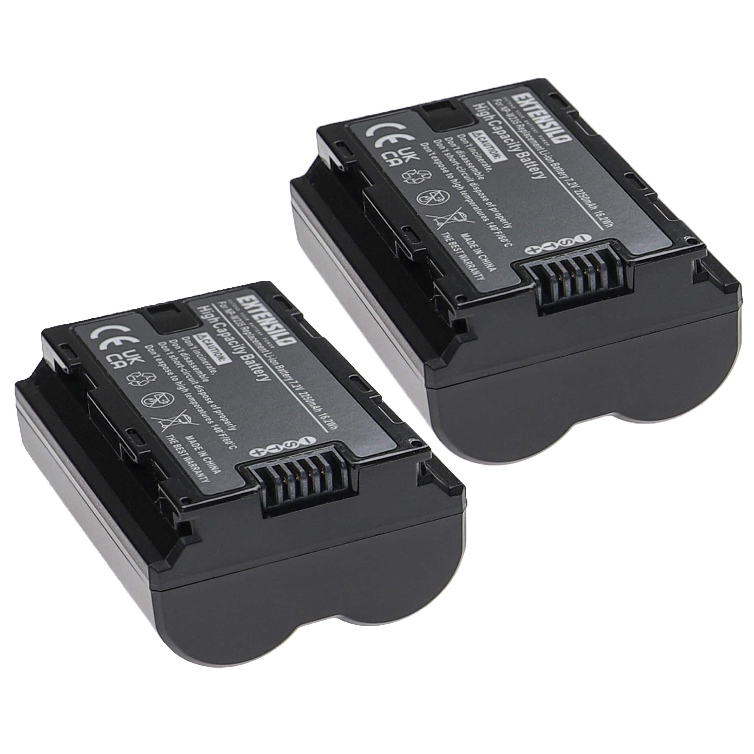 2x Battery replaces Fuji Fujifilm NP-W235 - 2250mAh, 7.2V, Li-Ion