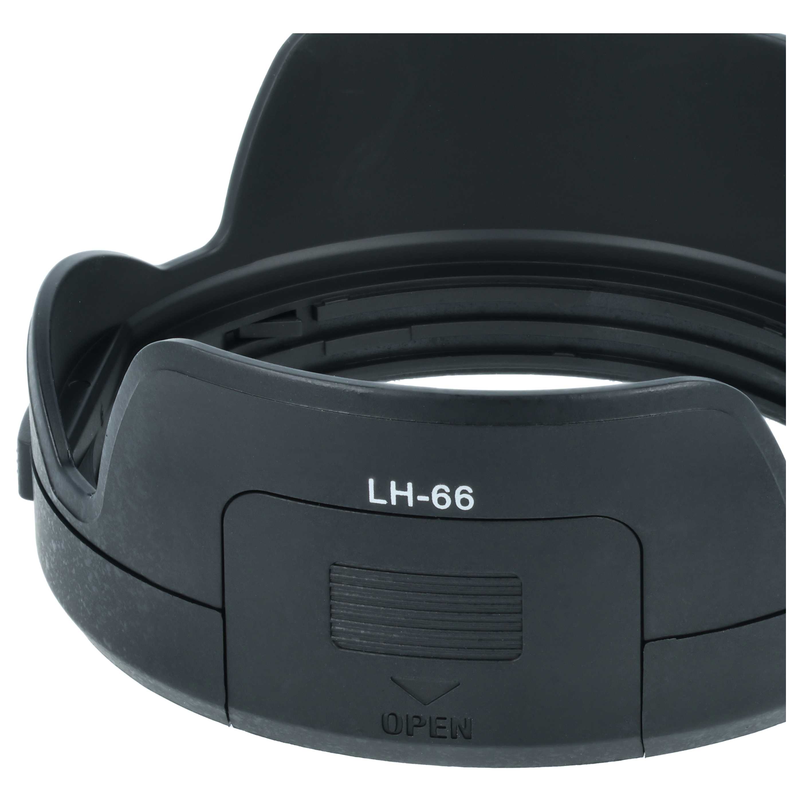 Lens Hood replaces Olympus LH-66 for Olympus Lens with 62 mm Diameter, plastic, black
