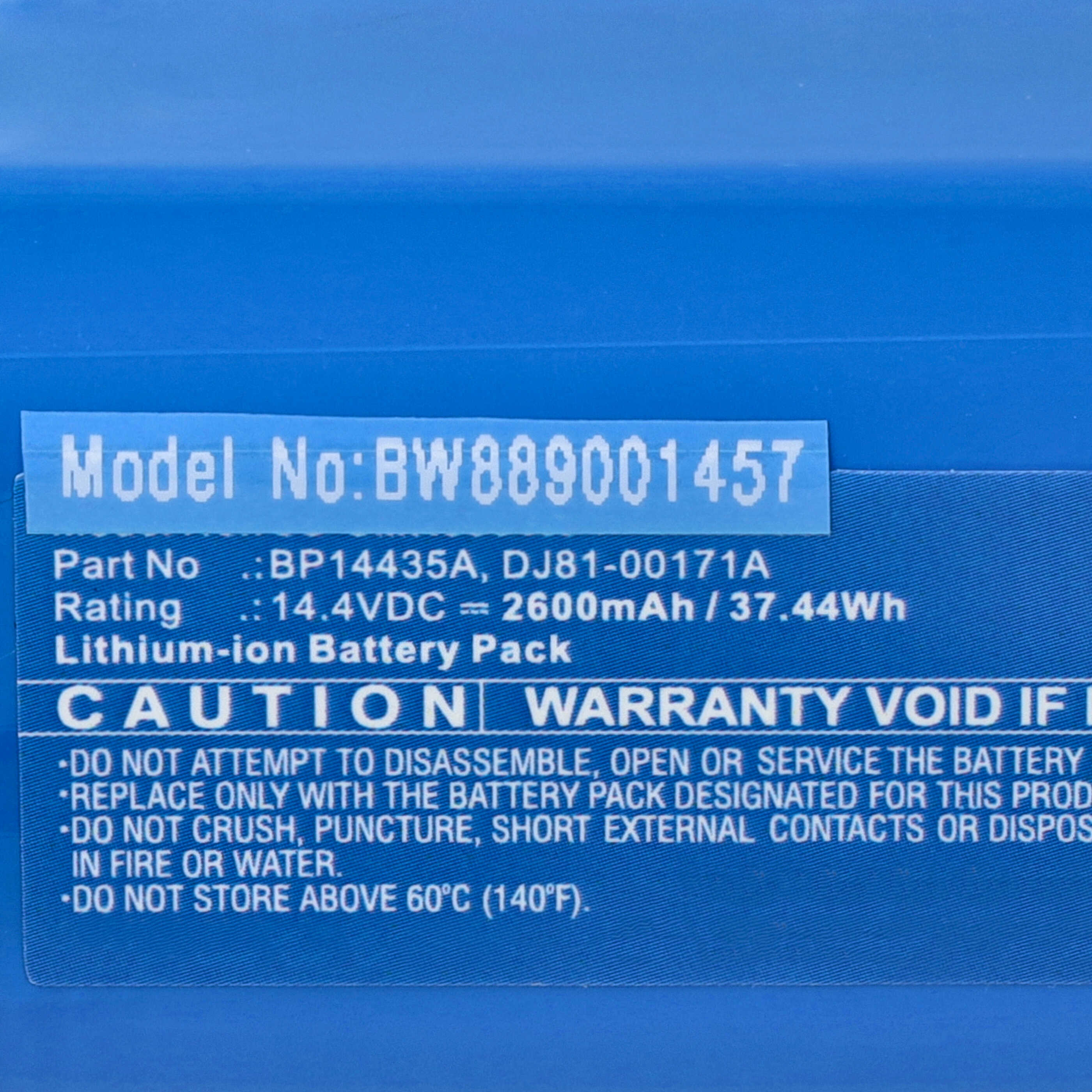 Batterie remplace Eureka/Midea BP14435A pour aspirateur - 2600mAh 14,4V Li-ion