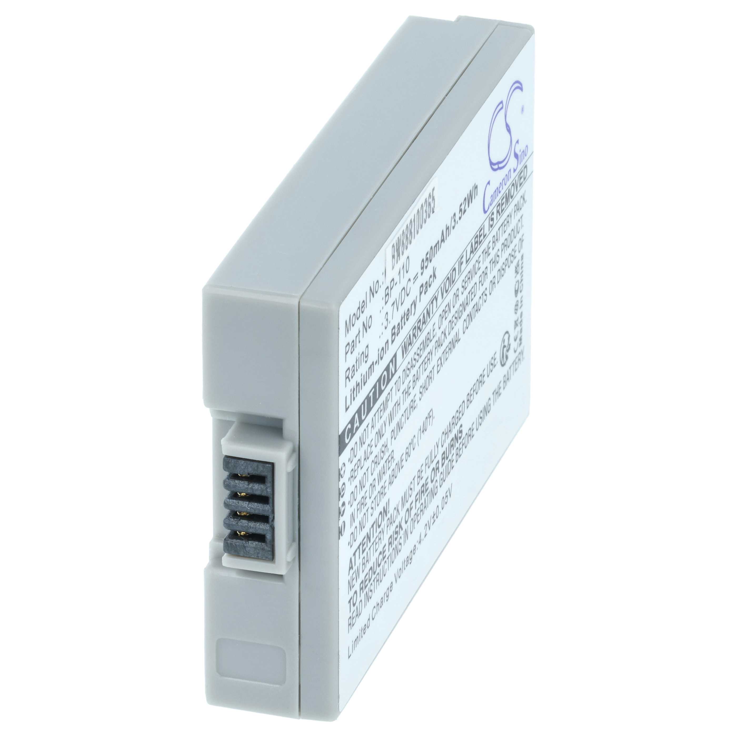 Videocamera 2x Battery replaces Canon BP-110 - 950 mAh 3.7 V Li-Ion