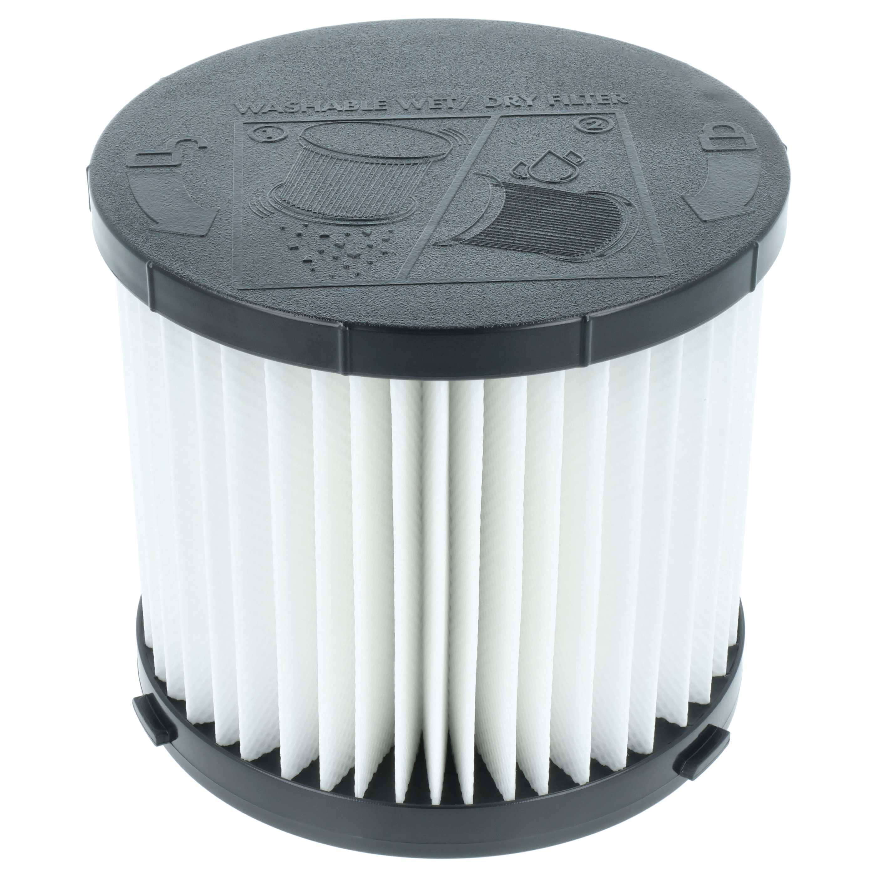 6x Filtercartridge filter replaces Hart HAVF01 for Ryobi Vacuum Cleaner, black / white
