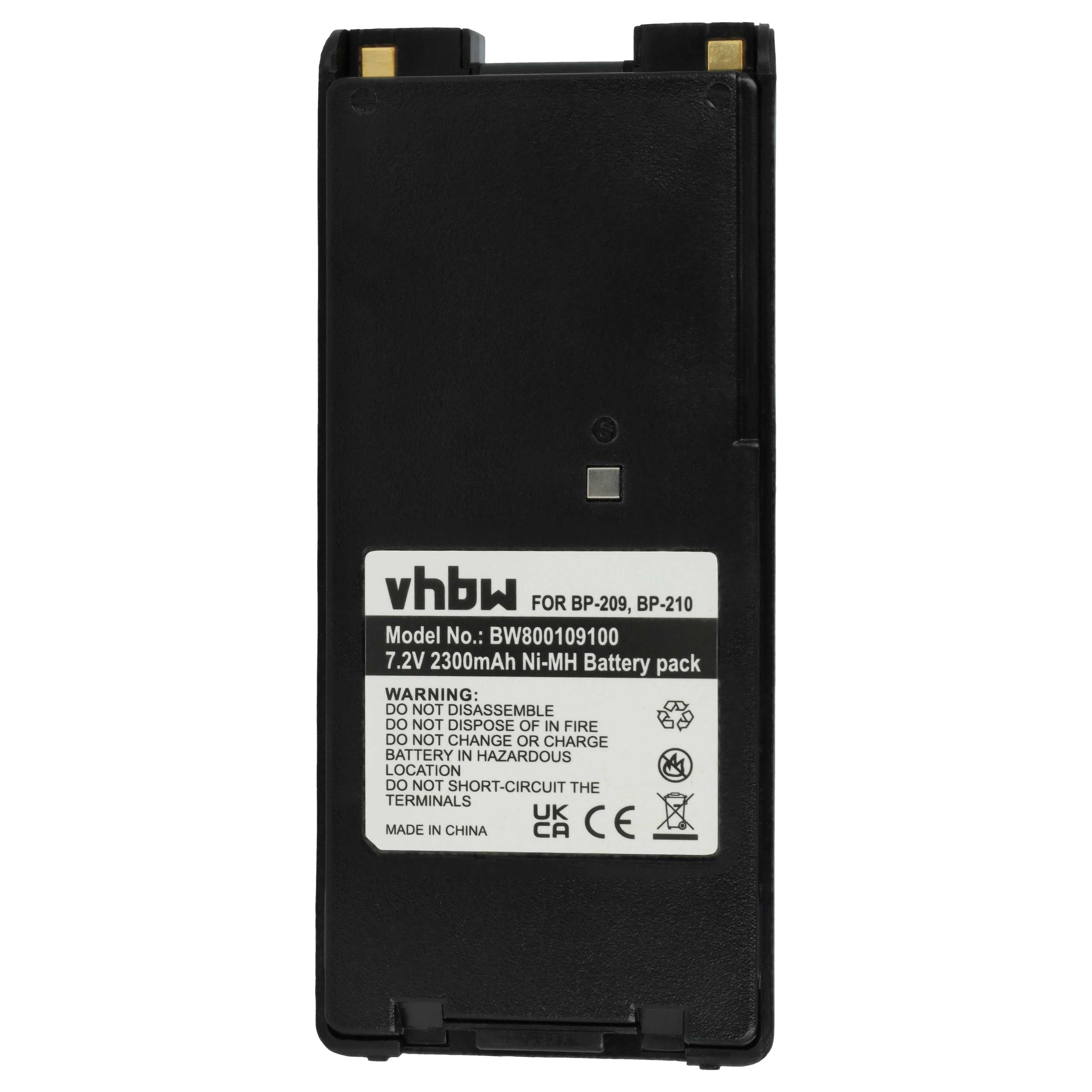 Radio 5x Battery replaces BP-209, BP-211, BP-210N, BP-209N, BP-210, BP-211N - 2300 mAh 7.2 V NiMH + Belt Clip