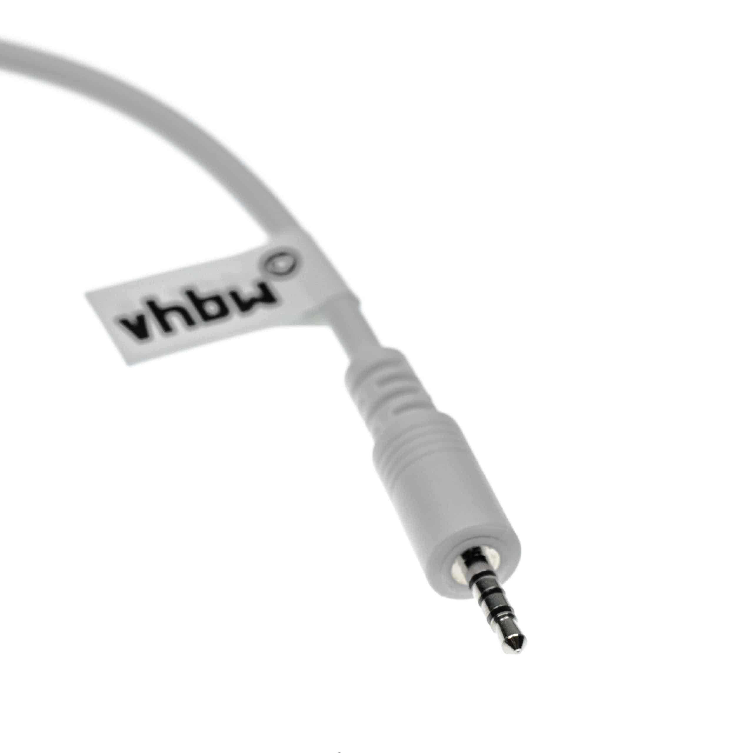 USB-Ladekabel auf 2,5mm Klinke als Ersatz für AKG / JBL / Harman Kardon K495NC Kopfhörer u.a. Weiß