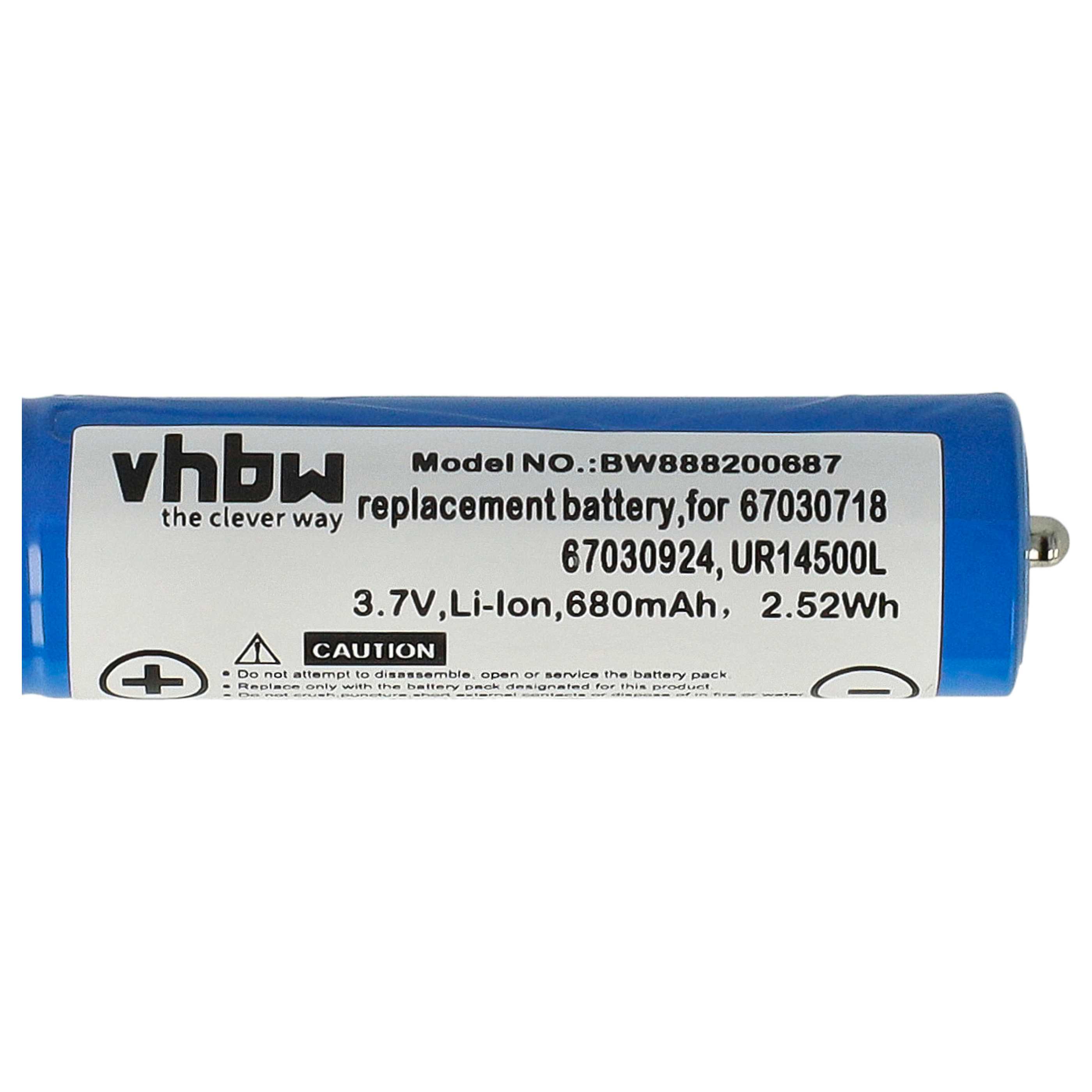 Electric Razor Battery Replacement for Braun 67030924, 67030718, 7030924, 81489177 - 680 mAh 3.7 V Li-Ion