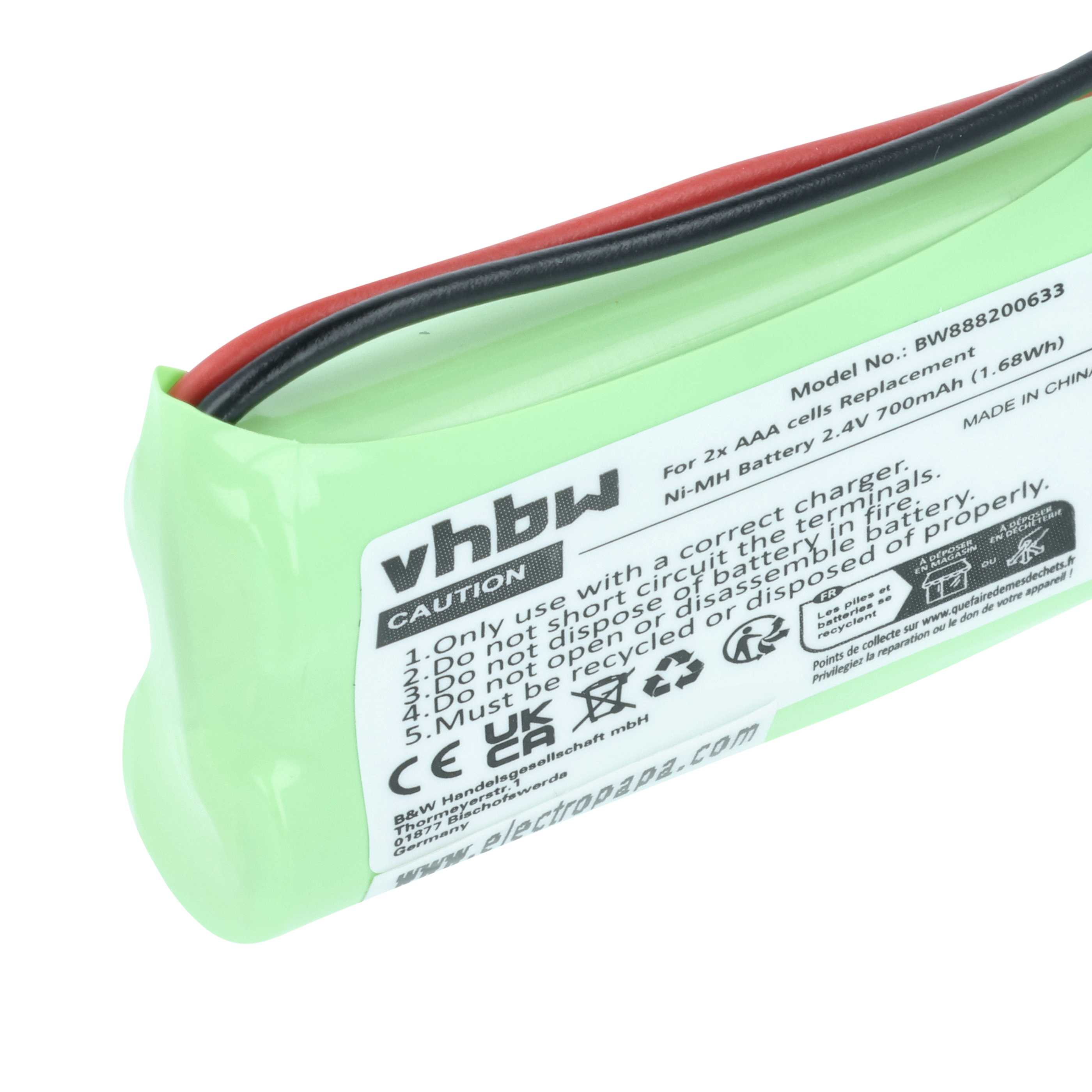 Universal Akku (2 Stück) passend für für diverse Geräte - 700mAh 2,4V NiMH, Typ AAA, Micro, HR03