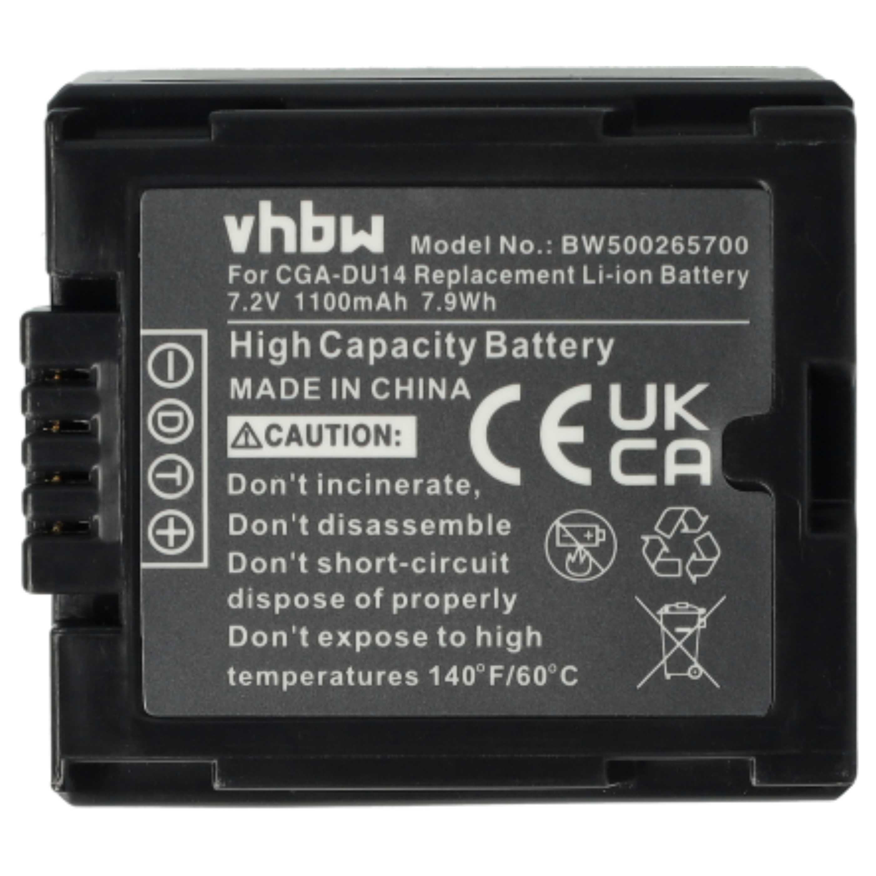2x Battery replaces Hitachi DZ-BP07s, DZ-BP21, DZ-BP14s - 1100mAh, 7.2V, Li-Ion
