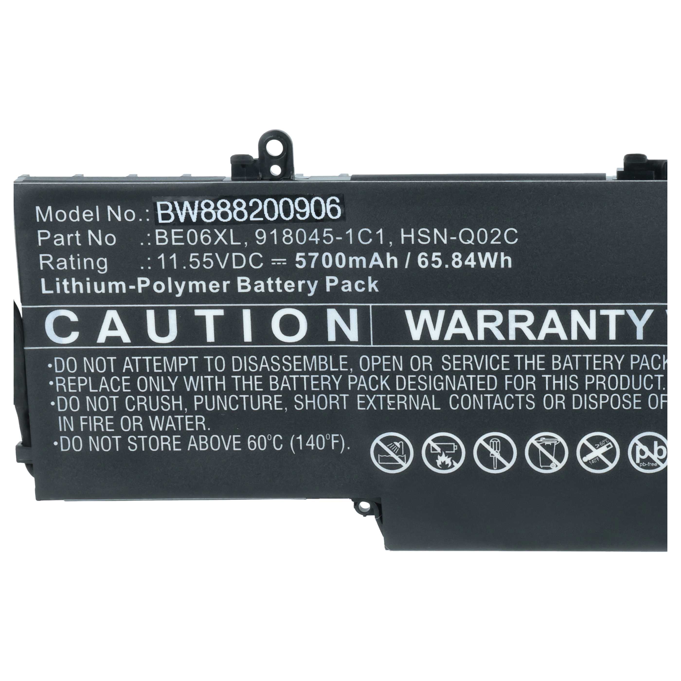 Akumulator do laptopa zamiennik HP 918045-2C1, 918045-271, 918045-1C1 - 5700 mAh 11,55 V LiPo, czarny