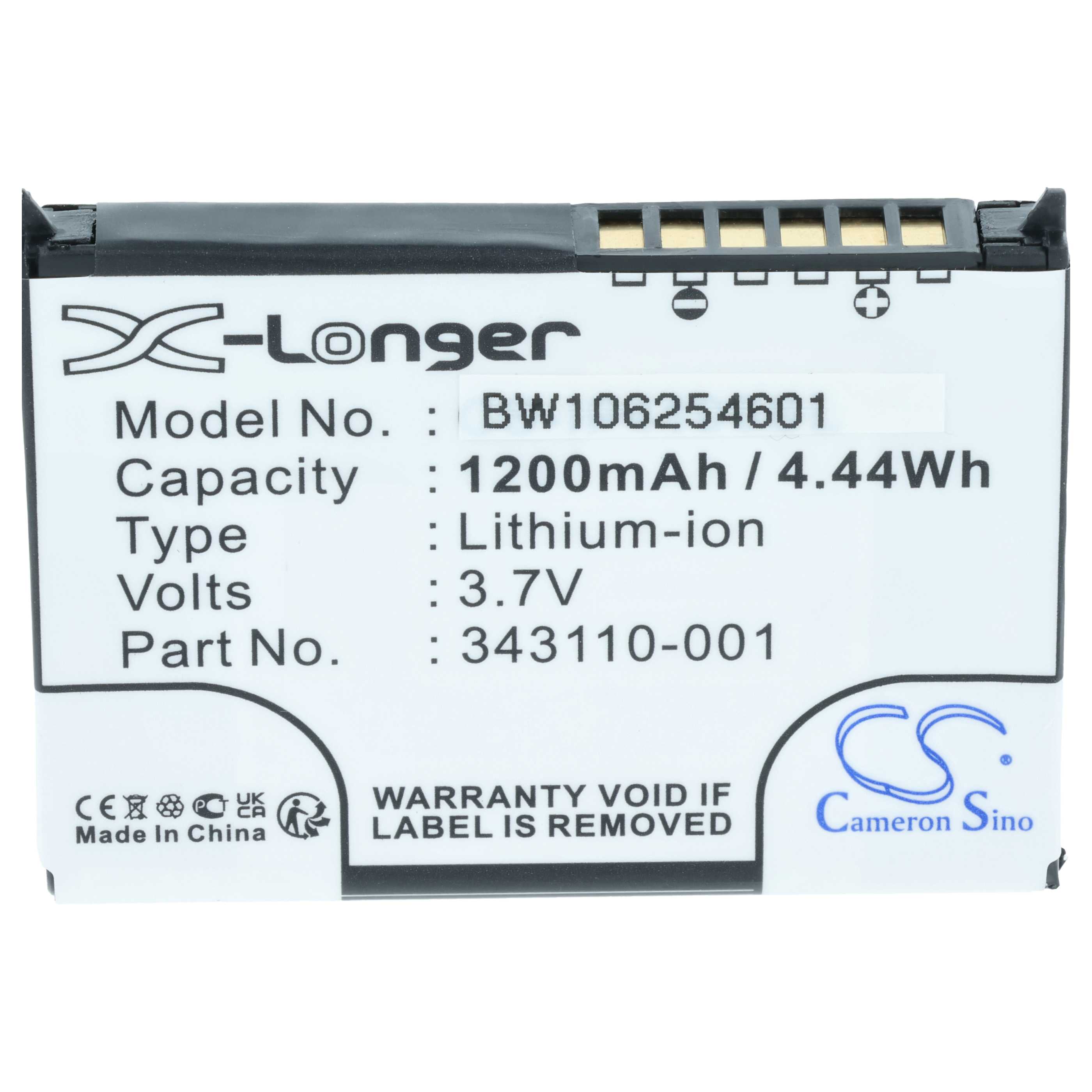 Handheld Computer Battery replaces Fujitsu Siemens PL400MB, PL400MD, PZX65, 10600405394 - 1000mAh, 3.7V