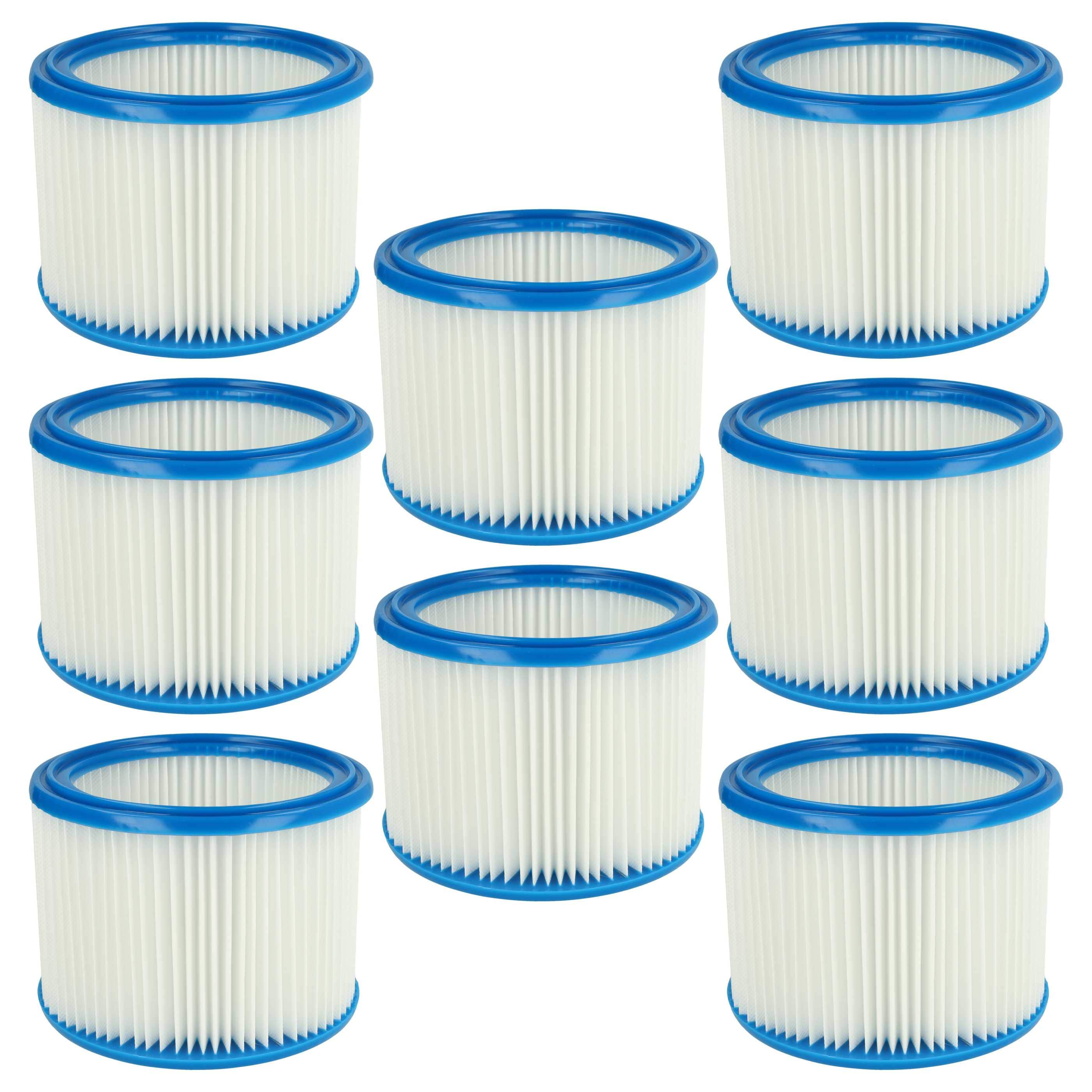 8x round filter replaces Bosch 2607432024 for Bosch Vacuum Cleaner, white / blue