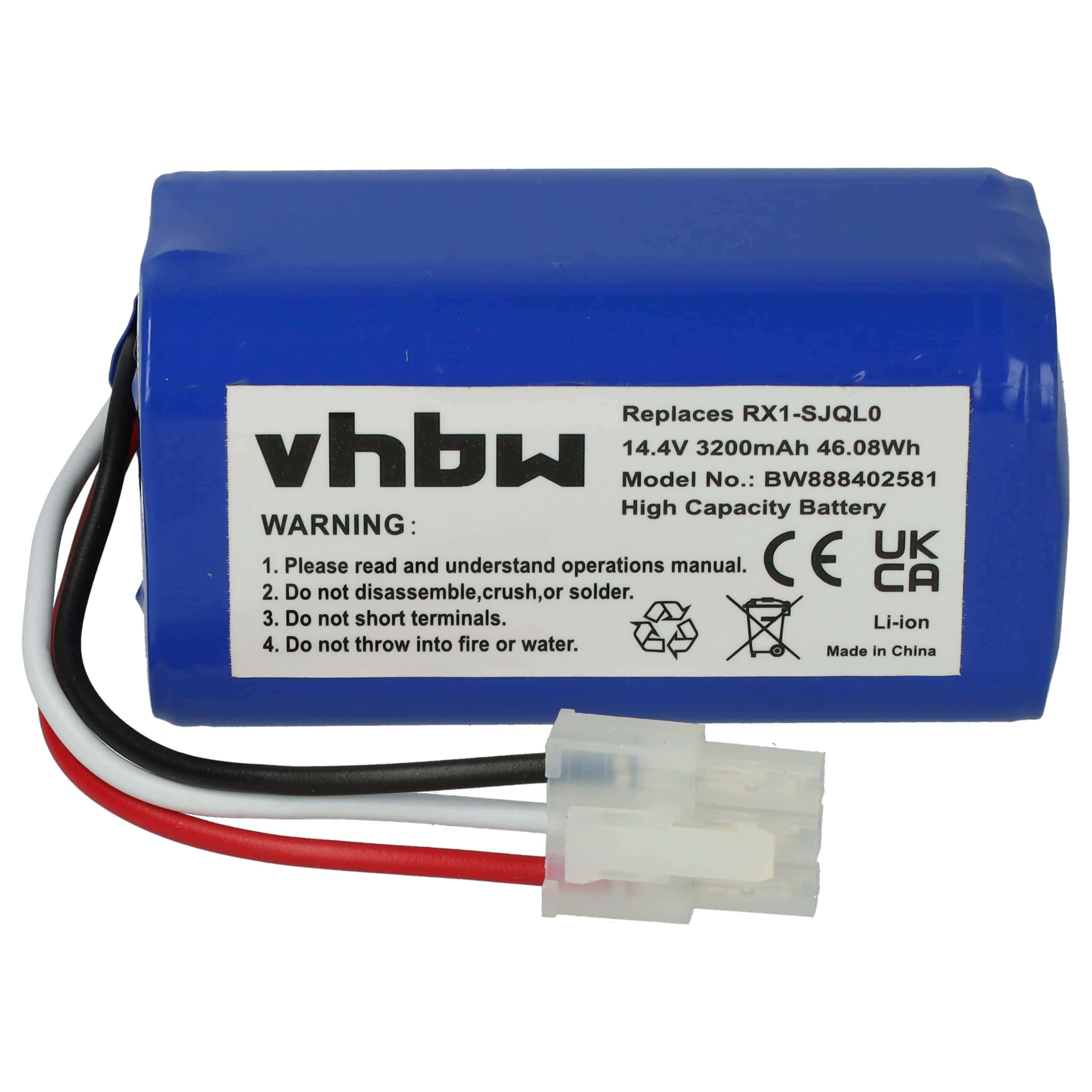 Battery replaces iClebo EBKRWHCC00978, EBKRTRHB000118-VE for iClebo etc. 3200mAh, 14.4V, Li-Ion