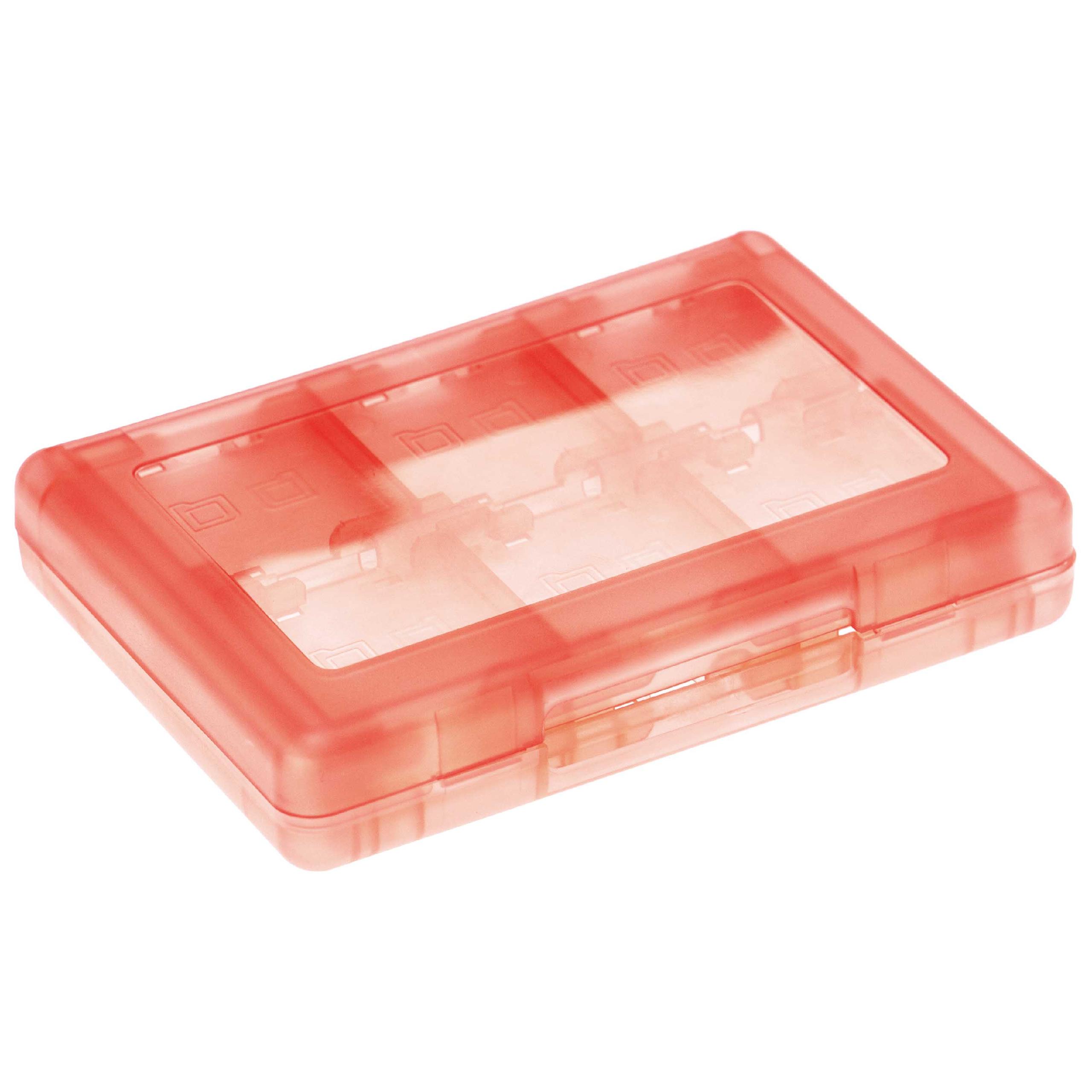 Etui für Konsolenspiele und Speicherkarten passend für Nintendo 3DS - Case, Kunststoff, transparent / rot