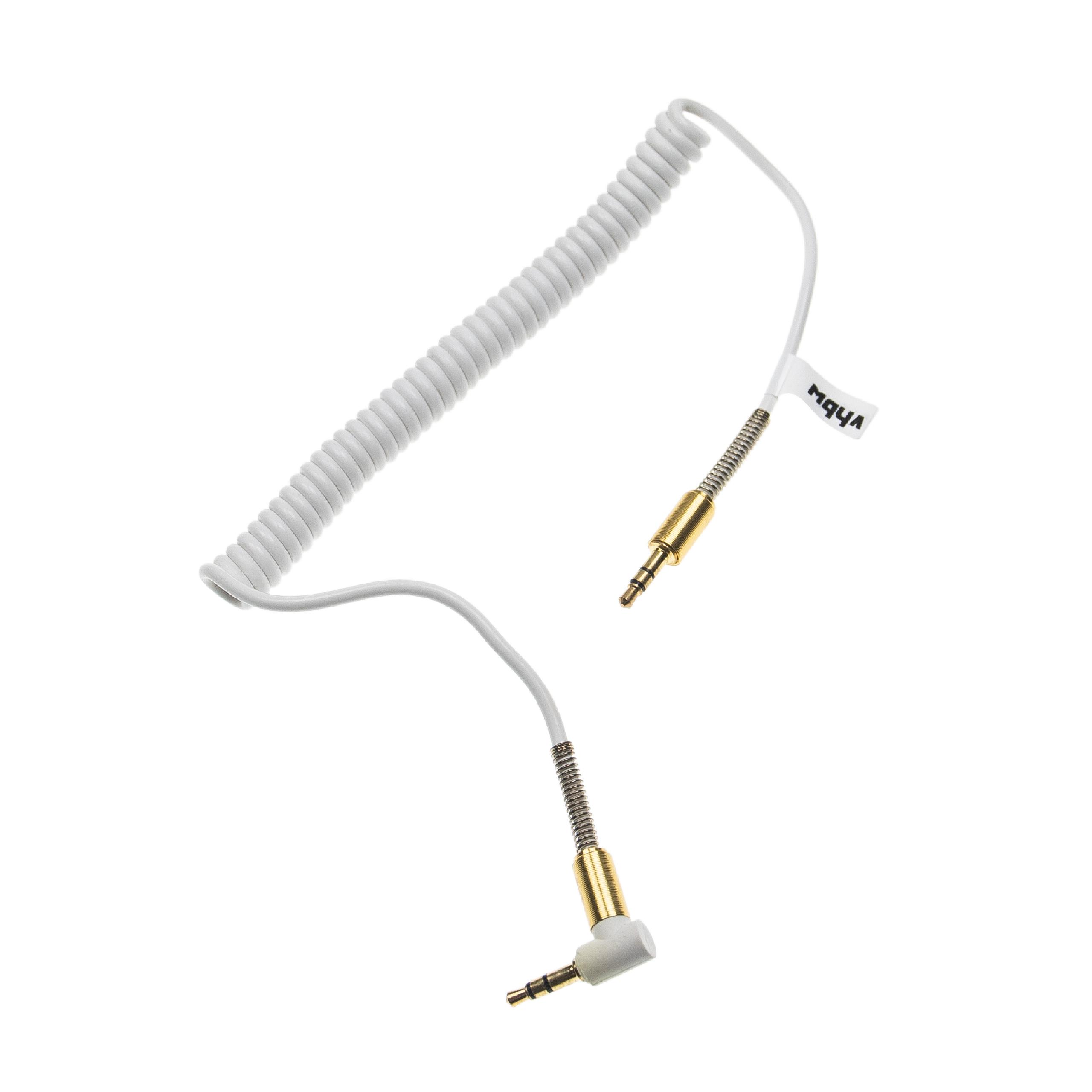 Stereo AUX Audio Cable Jack Adapter 3.5mm to 3.5mm - male to male, gold plated, right angle, gold / white