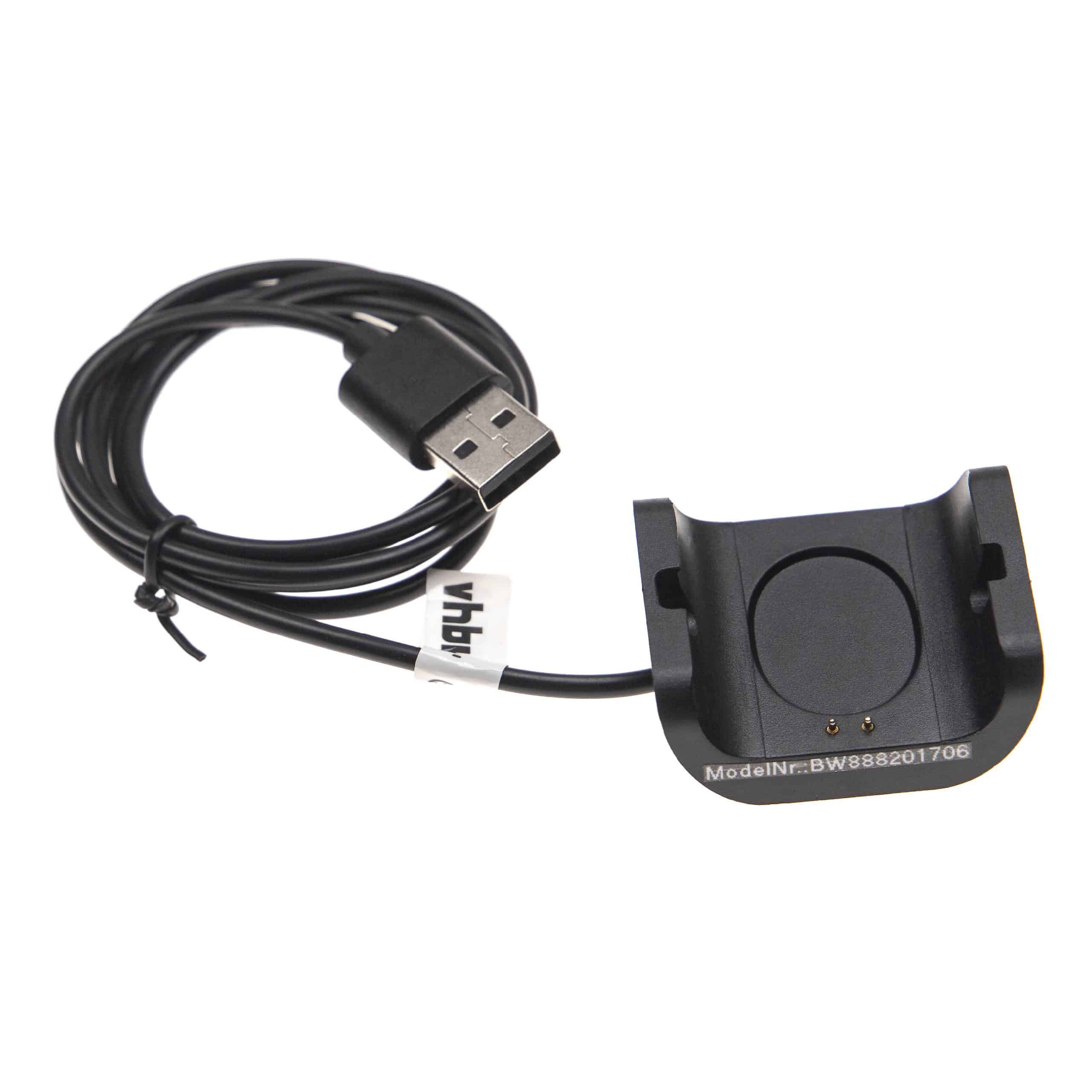 Cable de carga USB para smartwatch Huami Amazfit Bip S - negro 100 cm
