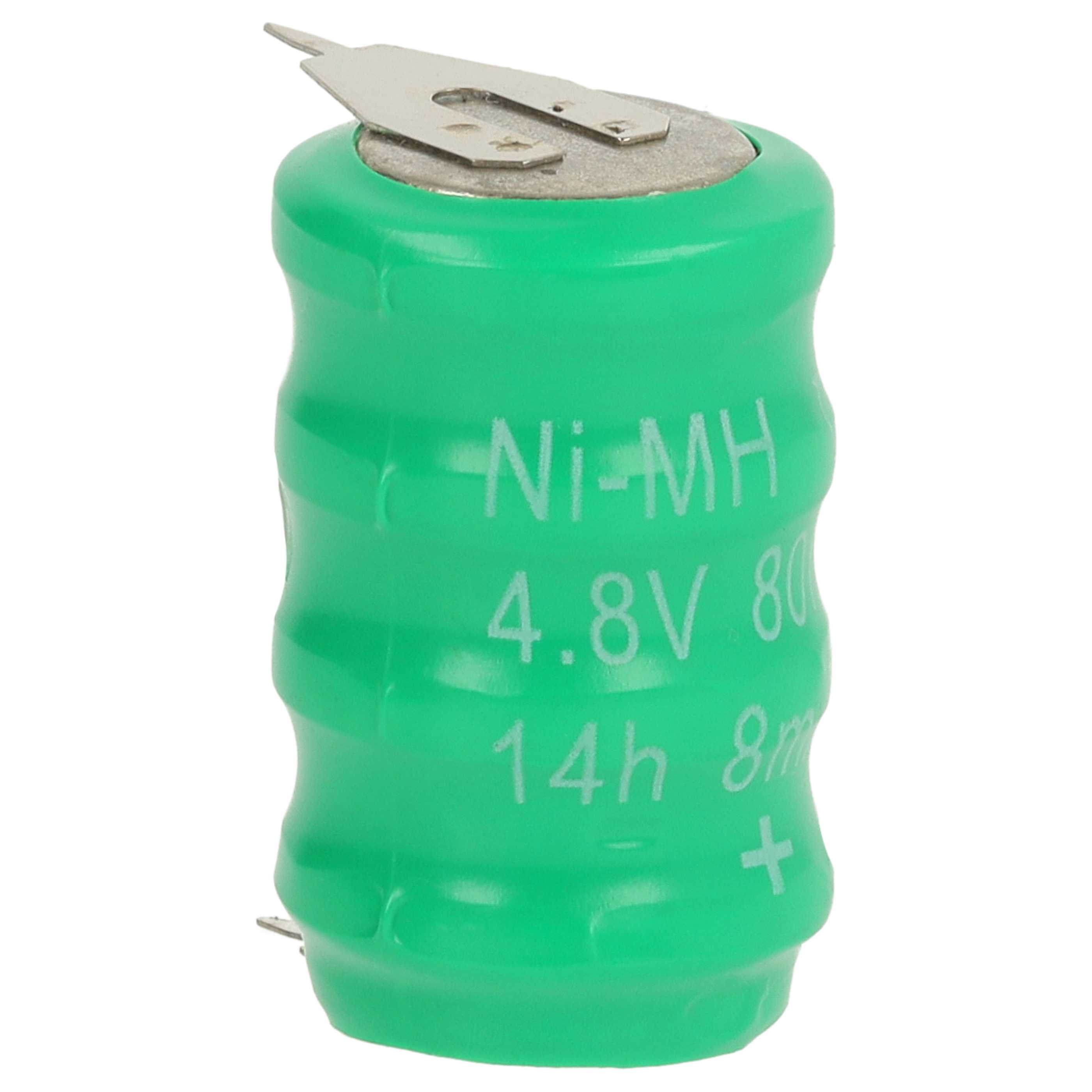 5x Button Cell Battery Type V80H 2 Pins for Model Building Solar Lamps etc. - 80 mAh 4.8 V NiMH