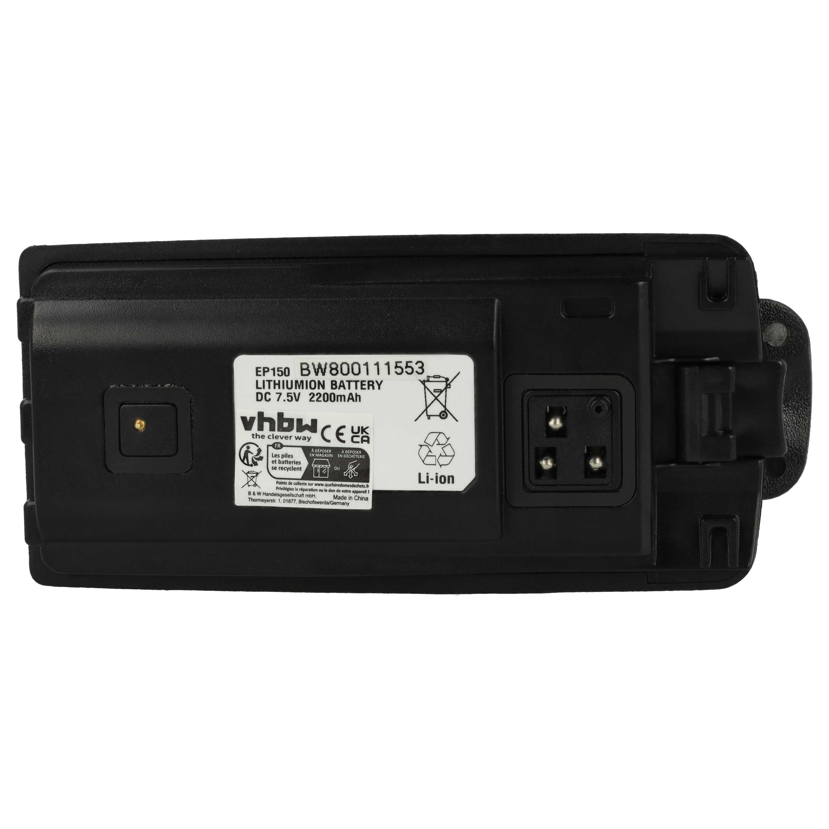 Radio 2x Battery replaces Motorola 6080384X65, RLN6305, PMNN6035, RLN6305B - 2200 mAh 7.5 V Li-Ion + Belt Clip