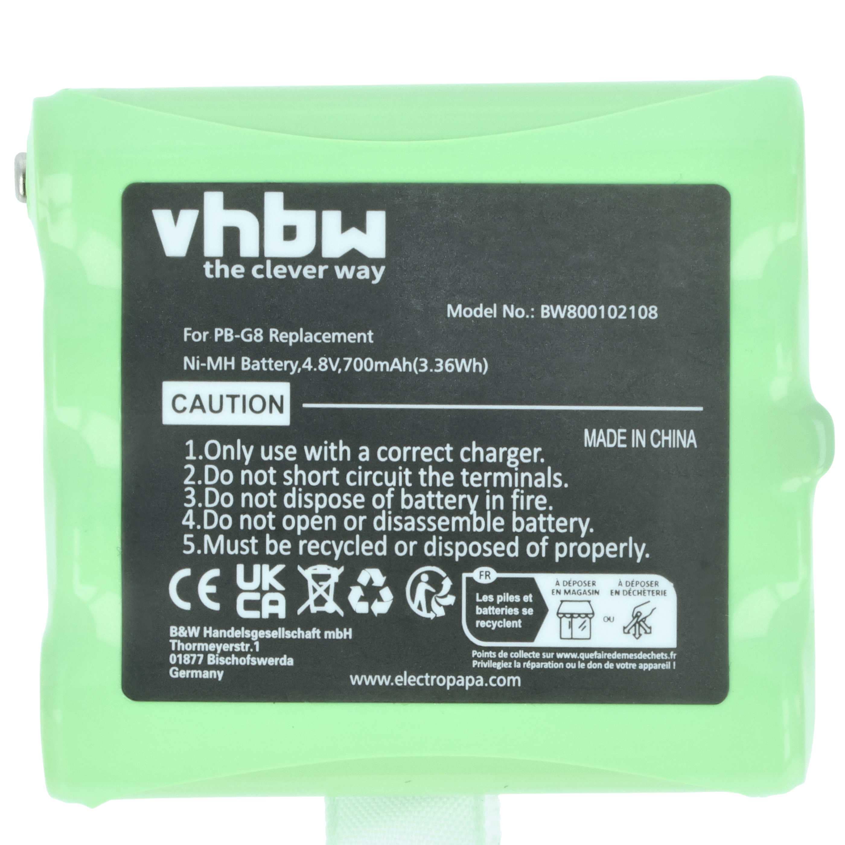 Radio 2x Battery replaces PB-G8 - 700 mAh 7.4 V NiMH