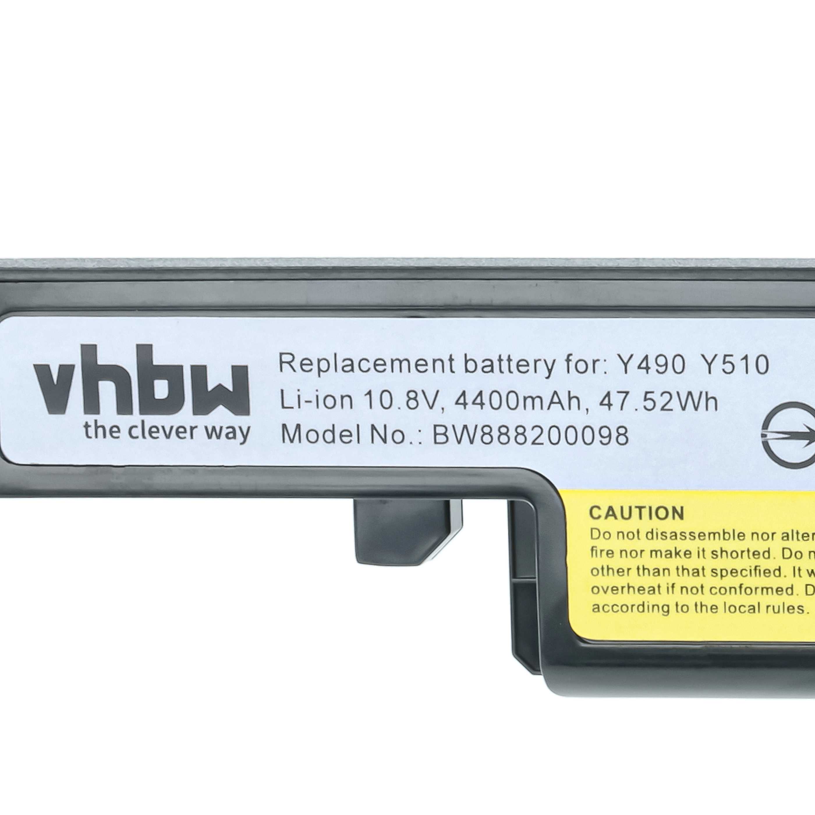 Notebook Battery replaces Lenovo L11L6R02, 3INR19/66-2, L11S6R01, 3ICR19/65-2 - 4400 mAh 10.8 V Li-Ion, black