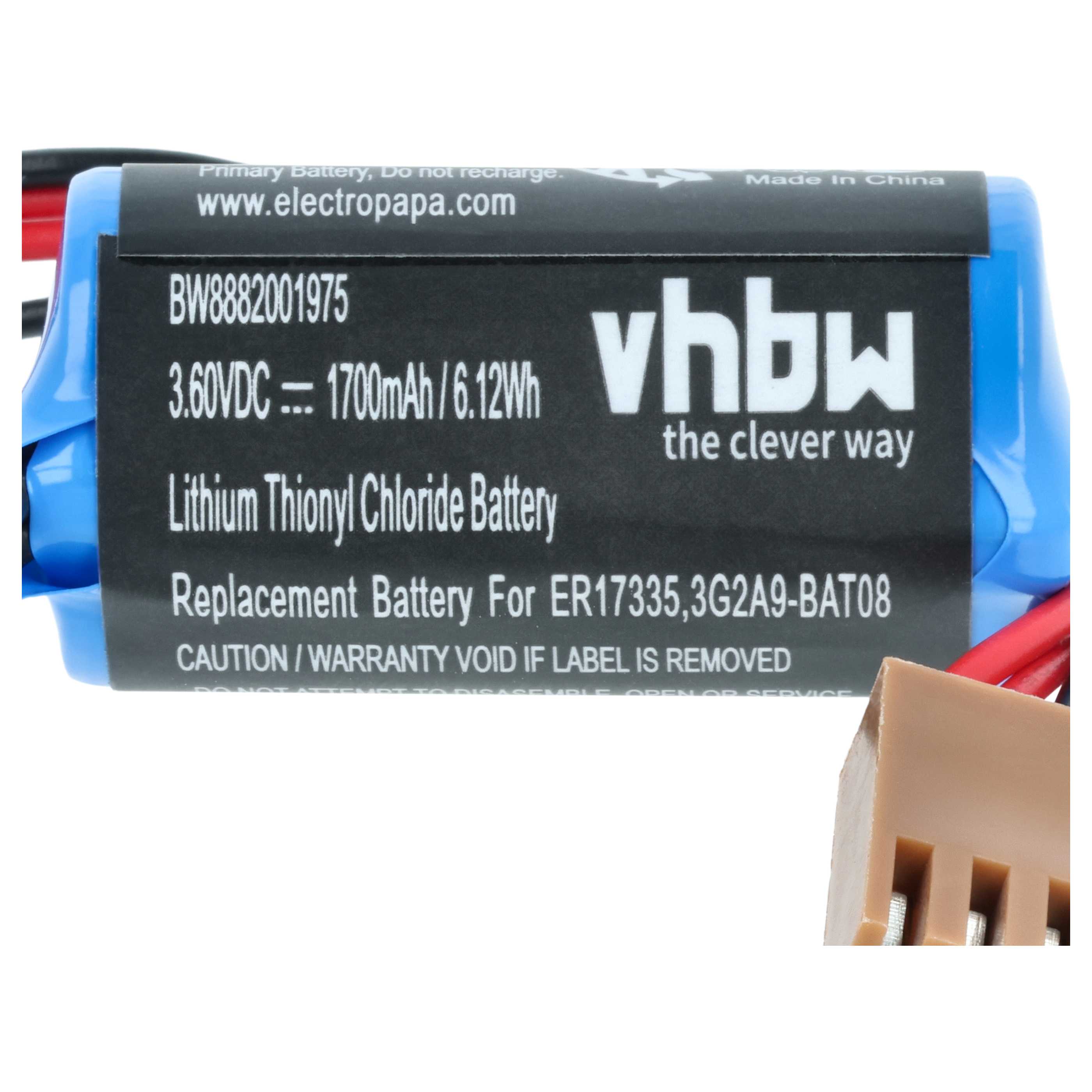 Bateria do PLC programowalnego sterownika zamiennik Omron C500-BAT08, 3G2A9-BAT08 - 1700 mAh 3,6 V Li-SOCl2