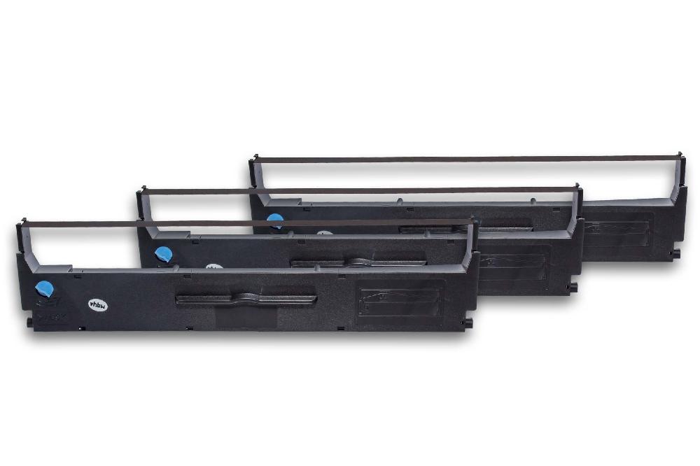 3x Ruban encreur remplace Epson C13S015633 pour imprimante matricielle / étiquette - noir