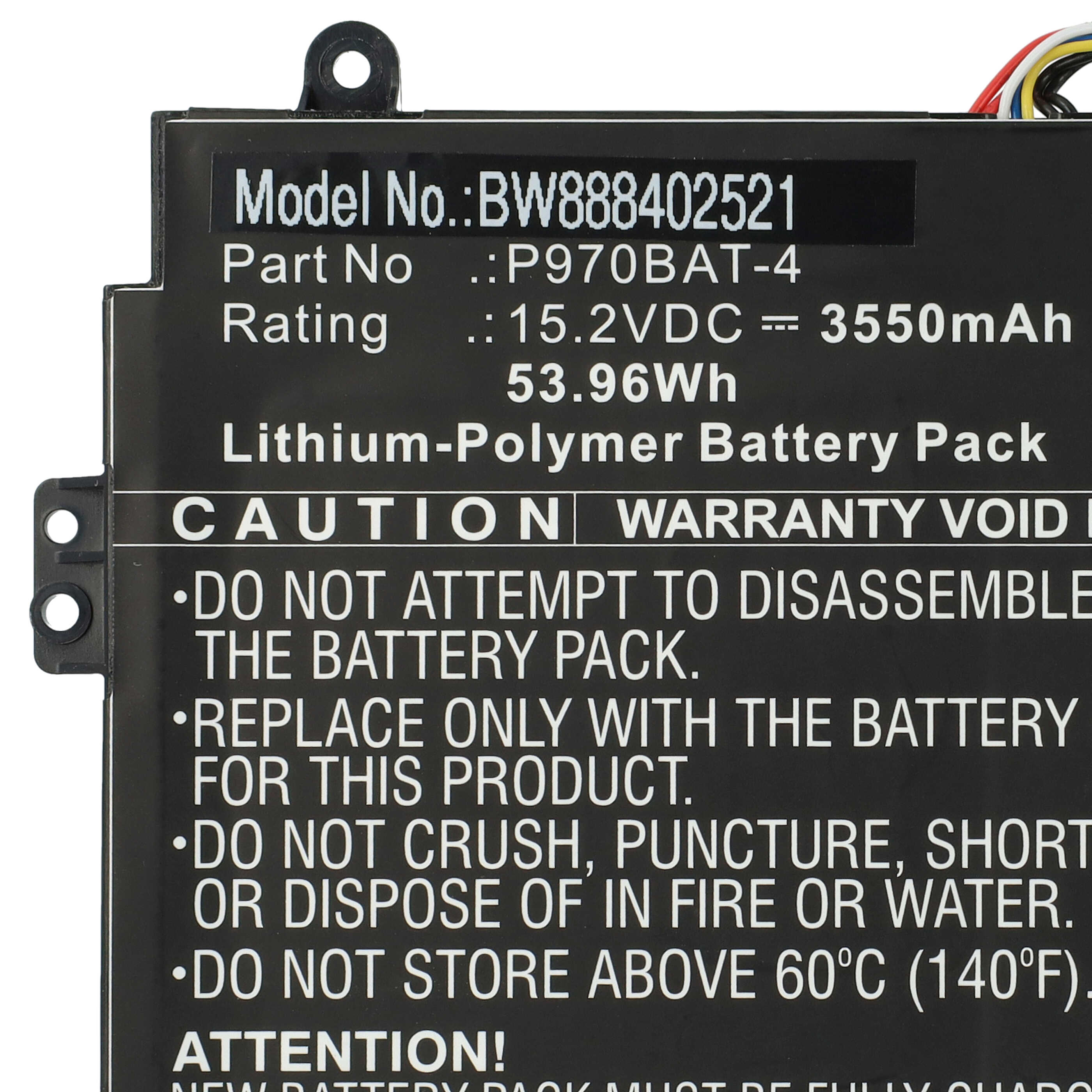 Akumulator do laptopa zamiennik Clevo P970BAT-4 - 3550 mAh 15,2 V LiPo