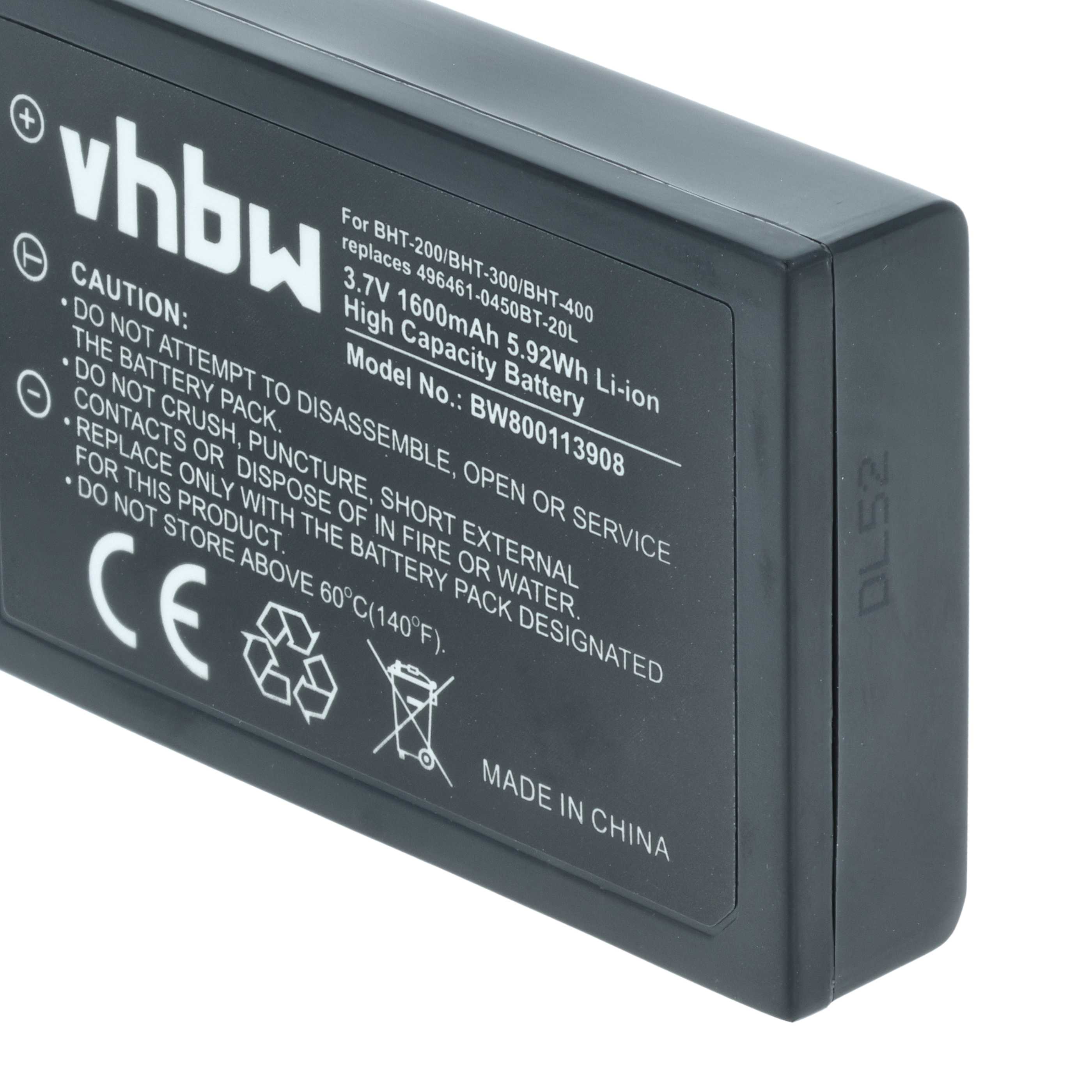Batería reemplaza 496461-0450, 96461-0450, 496466-1130 para escáner código de barras (1600 mAh, 3,7 V, Li-Ion)