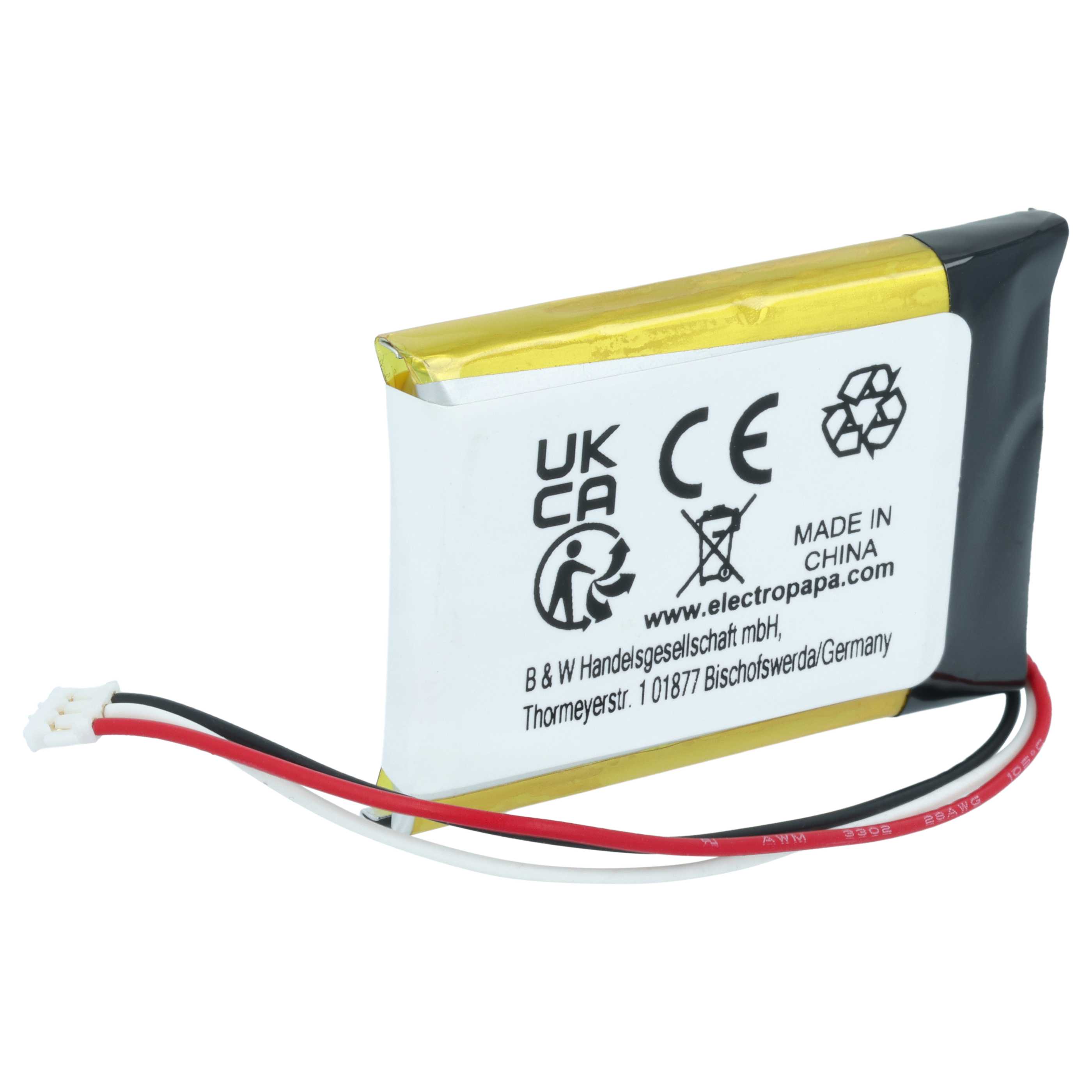 Medical Equipment Battery replaces Phonak IP462539 - 300 mAh 3.7 V Li-polymer