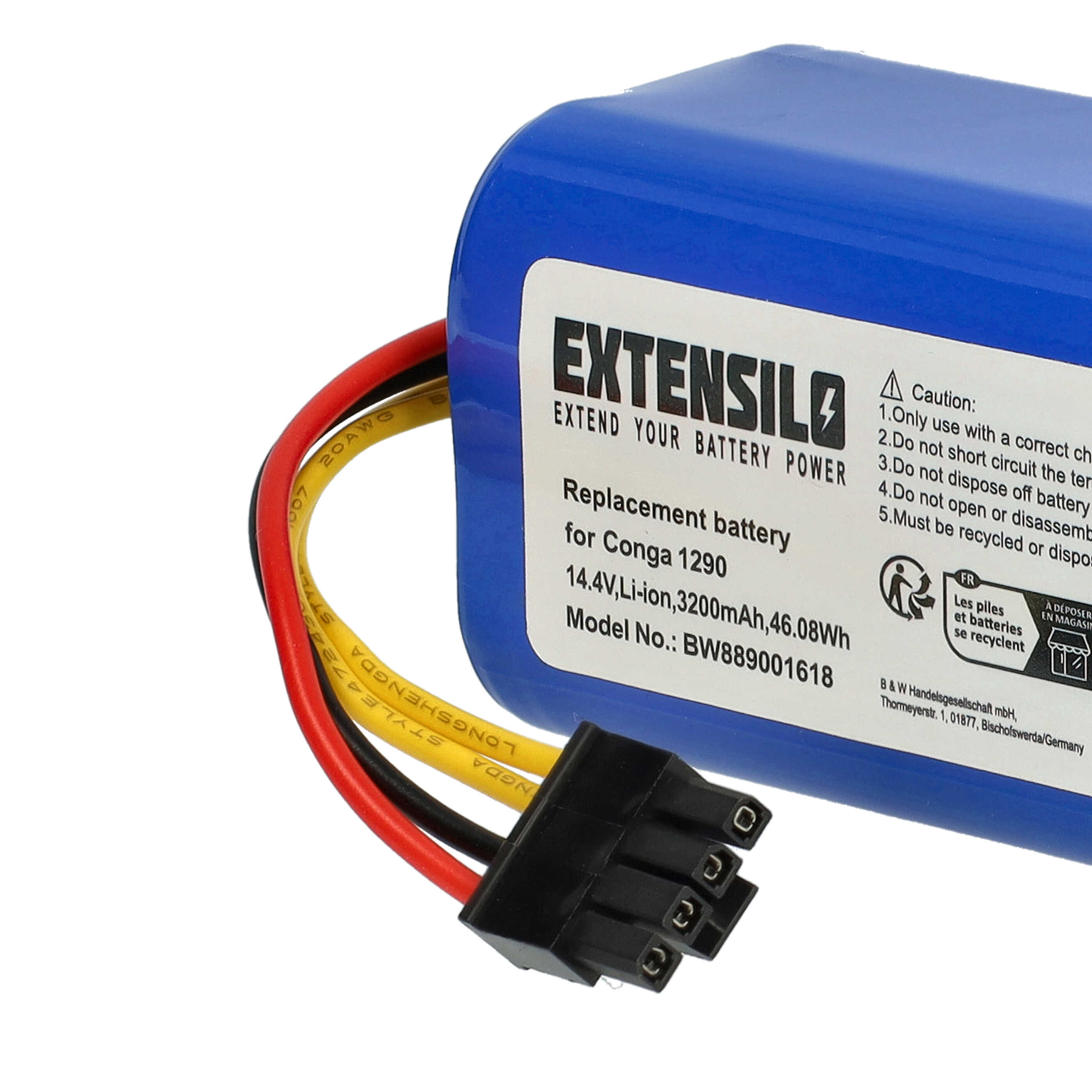Batteria sostituisce BLAUPUNKT 6.60.40.04-0, 6.60.40.05-0 per robot aspiratore - 3200mAh 14,4V Li-Ion