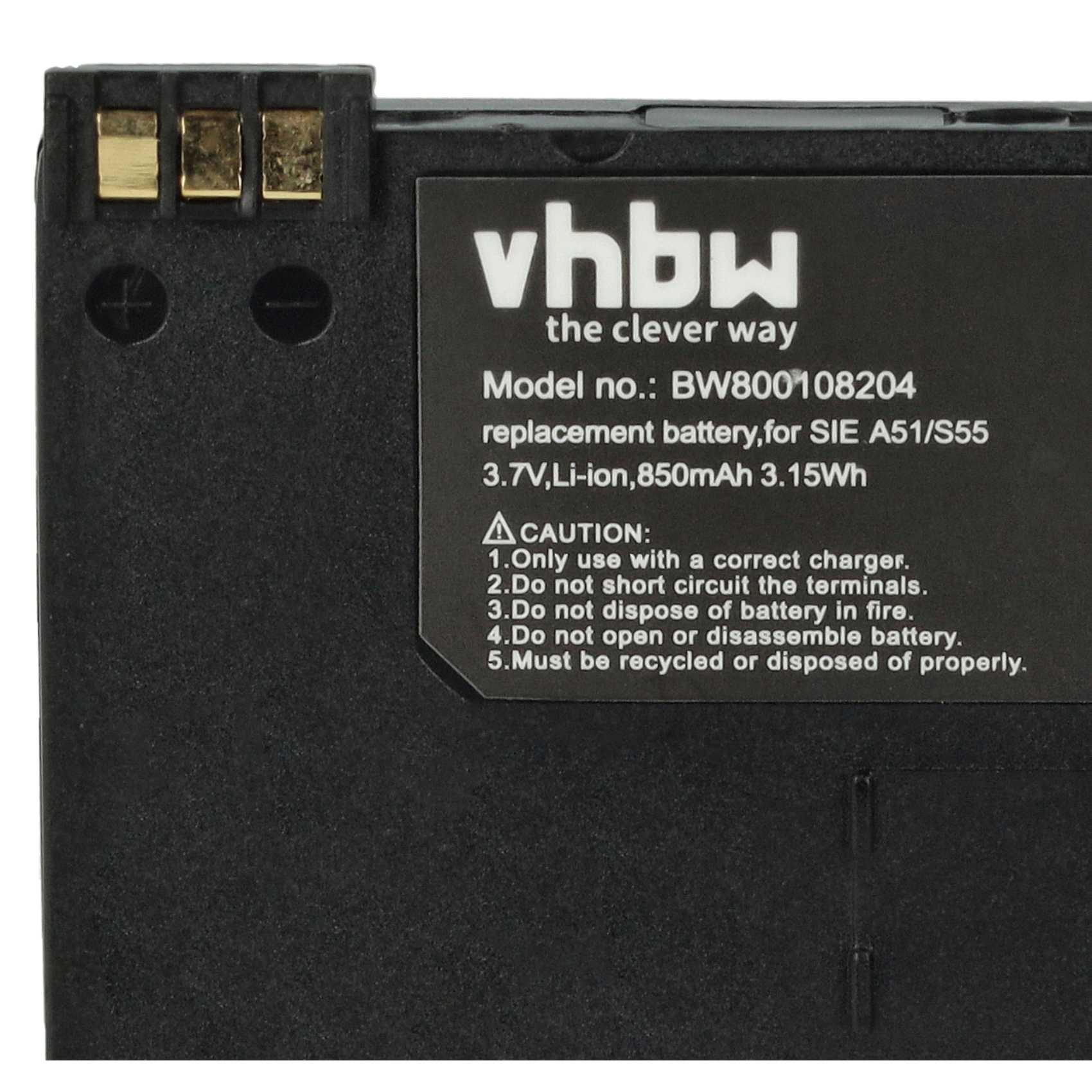 Batería reemplaza EBA-510, L36145-K1310-X401, BASIC56 para teléfono fijo Swisscom - 850 mAh 3,7 V Li-Ion