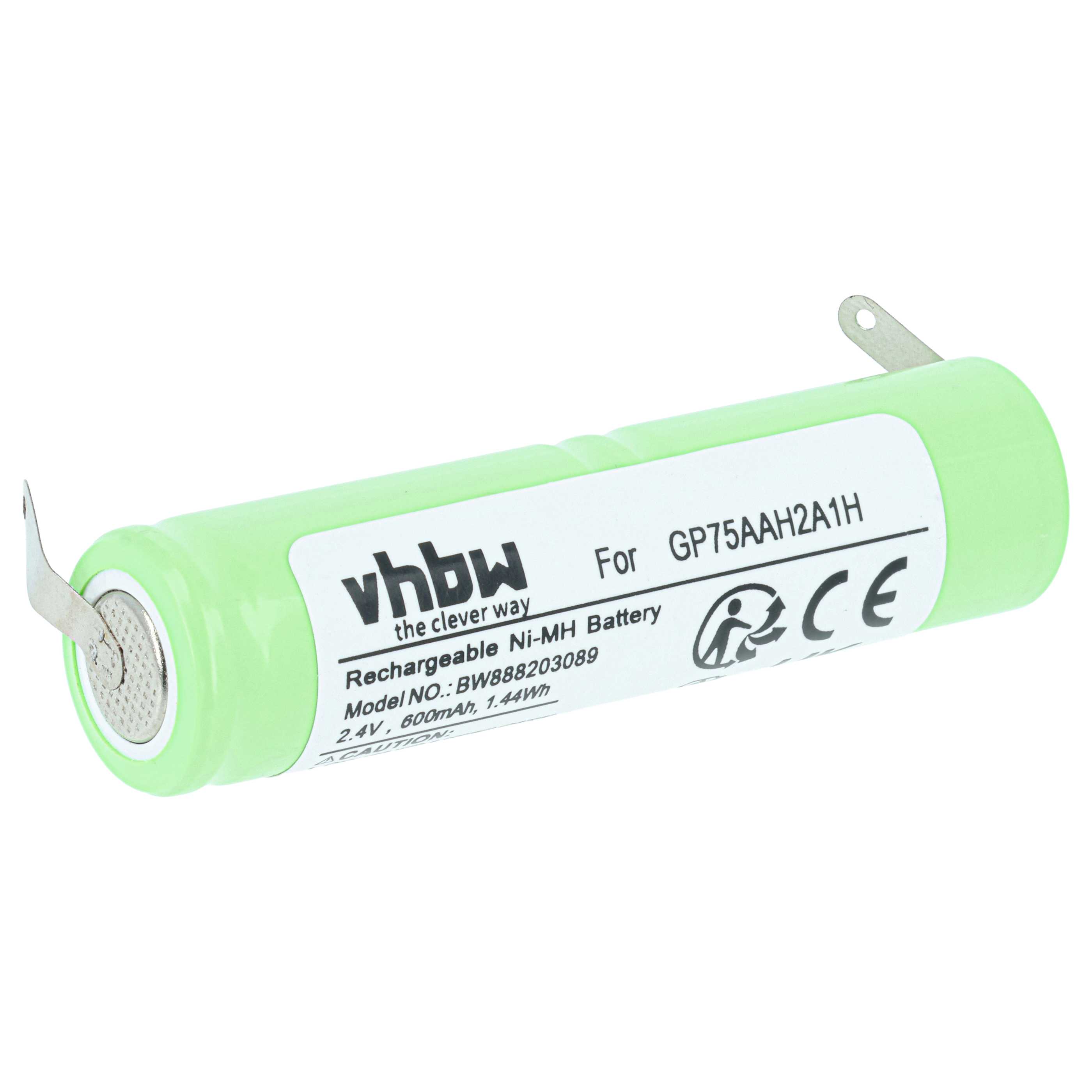 Batteria per spazzolino elettrico sostituisce Omron GP75AAH2A1H - 600mAh 2,4V NiMH