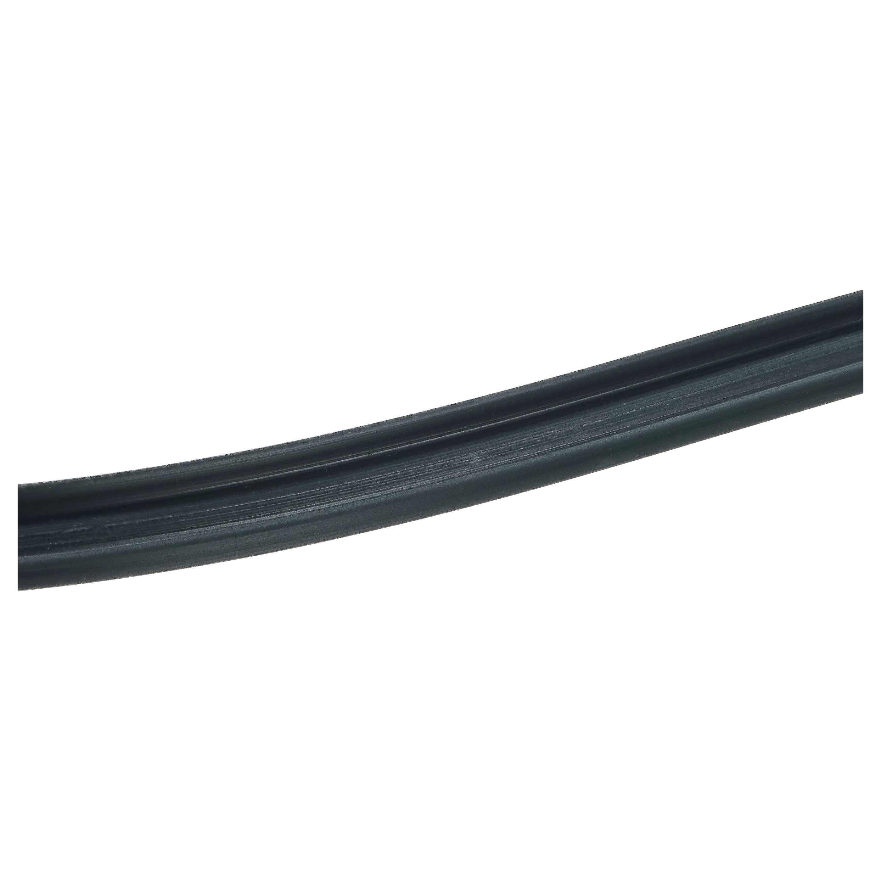 Oven Door Seal + Angled Corner Hooks replaces Arcelik 255440101 for Brandt etc. - 44 x 34 cm Black