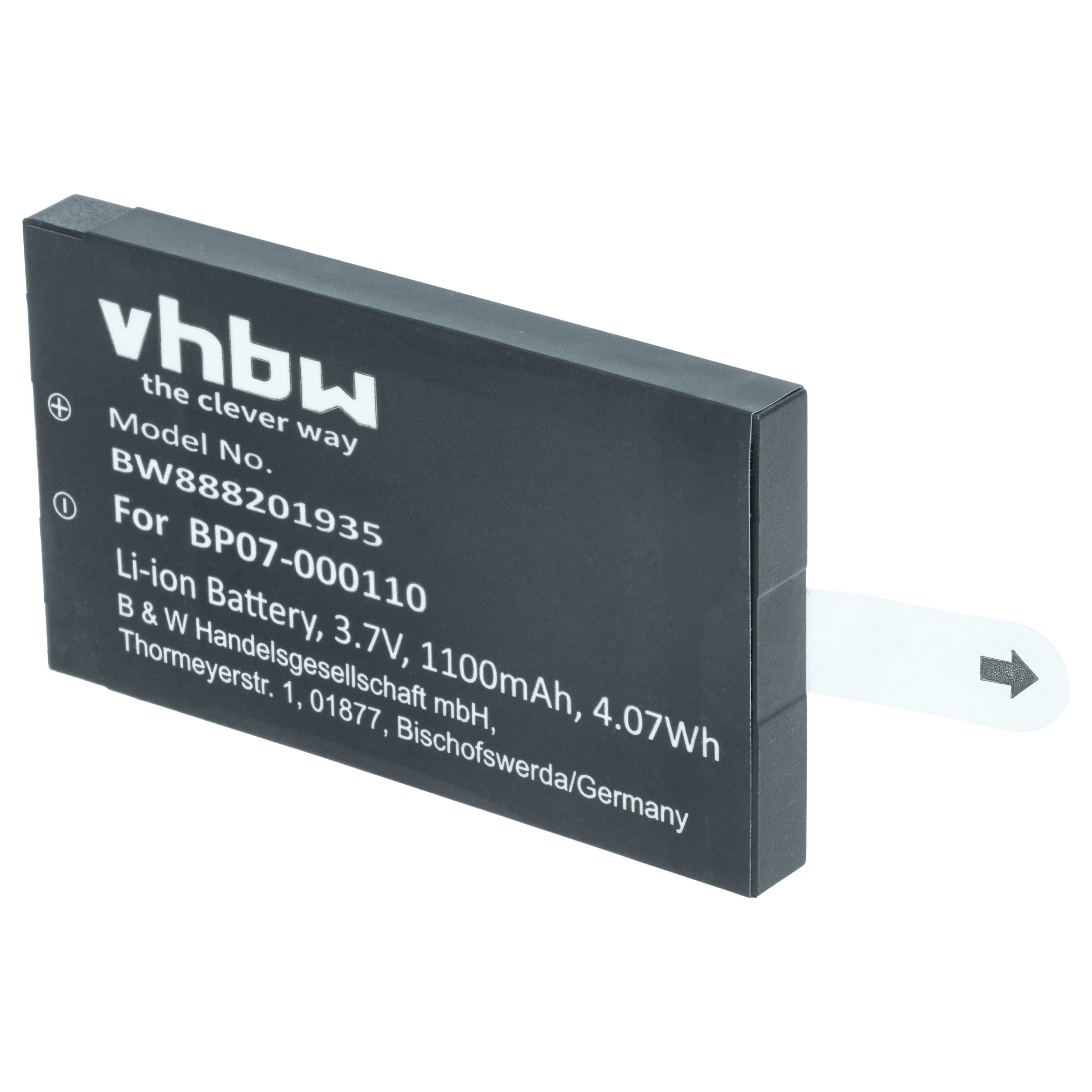 Batería reemplaza Datalogic 11300794, 3H21-00000370 para escáner código de barras (1100 mAh, 3,7 V, Li-Ion)
