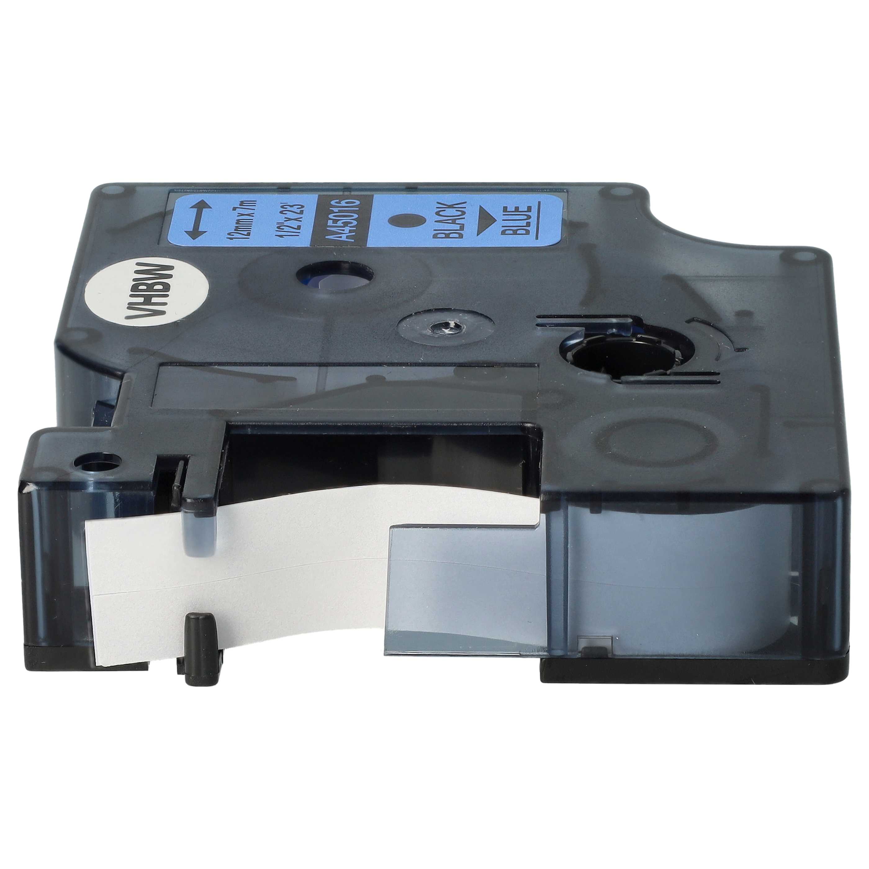 Label Tape replaces Dymo D1, 45016 - 12 mm Black to Blue