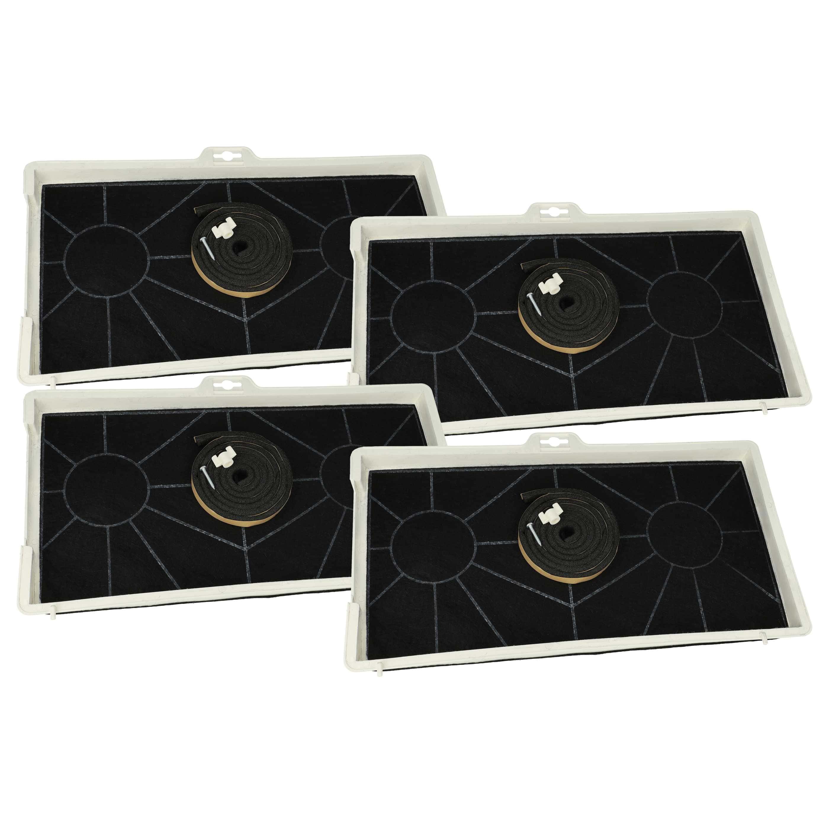 4x Filtres à charbon actif remplace Balay 461422 / 00461422 pour hotte Bosch + bague de fixation