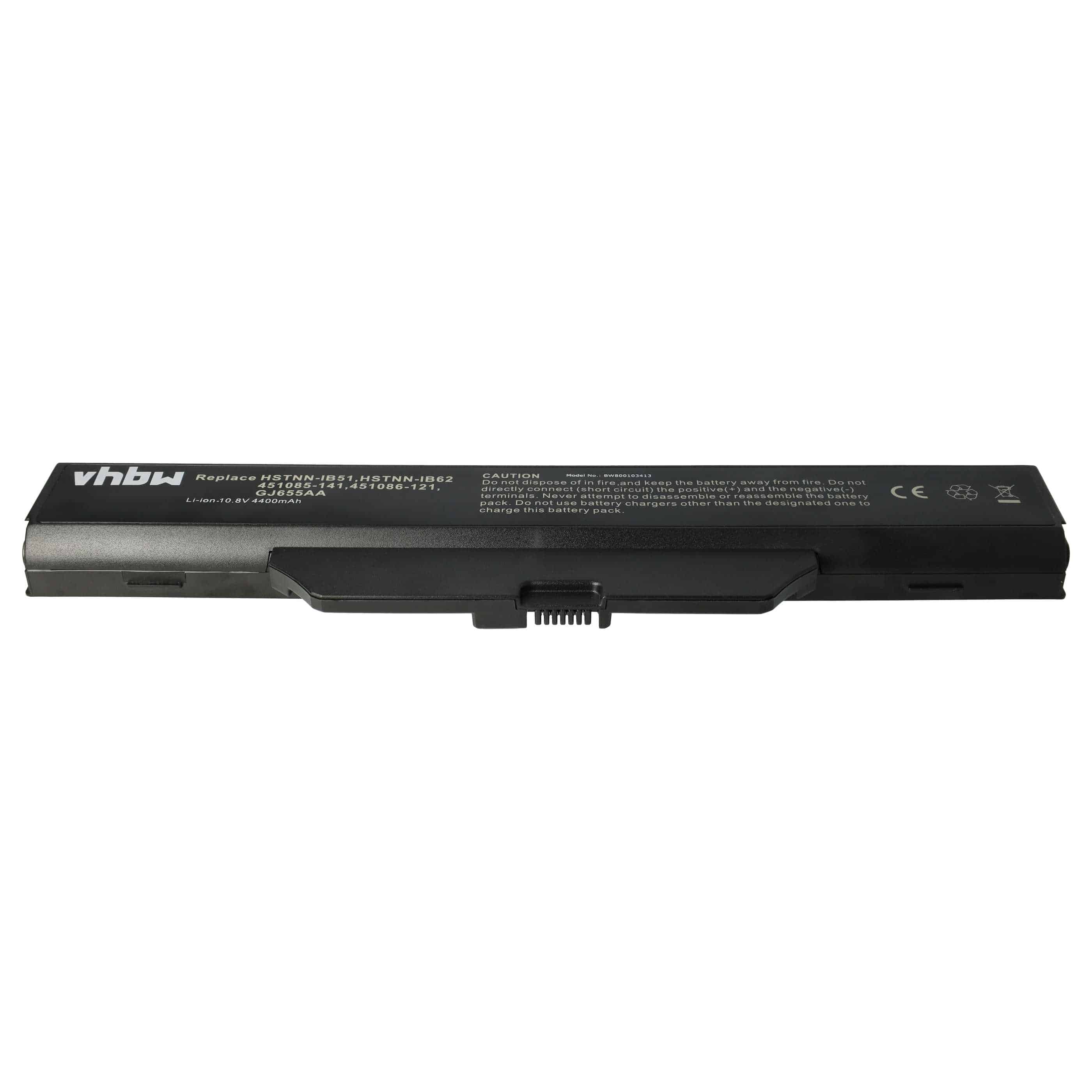 Batterie remplace HP 451086-001, 451085-141, 451085-661 pour ordinateur portable - 4400mAh 10,8V Li-ion, noir