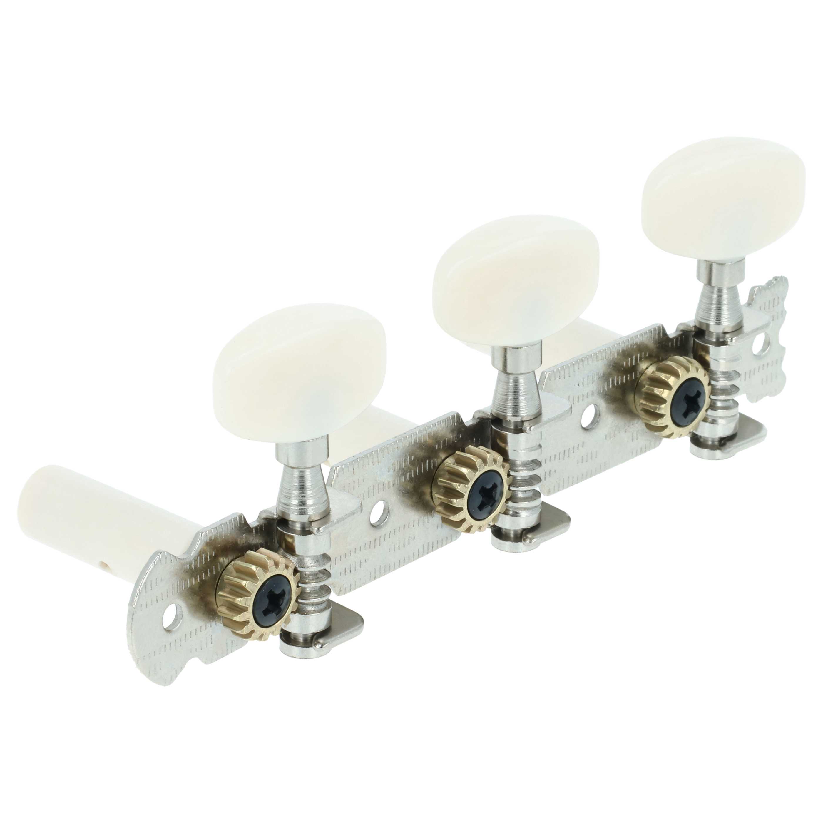 Chiavi meccaniche di accordatura per chitarra classica - spaziatura 10 mm, argento / avorio