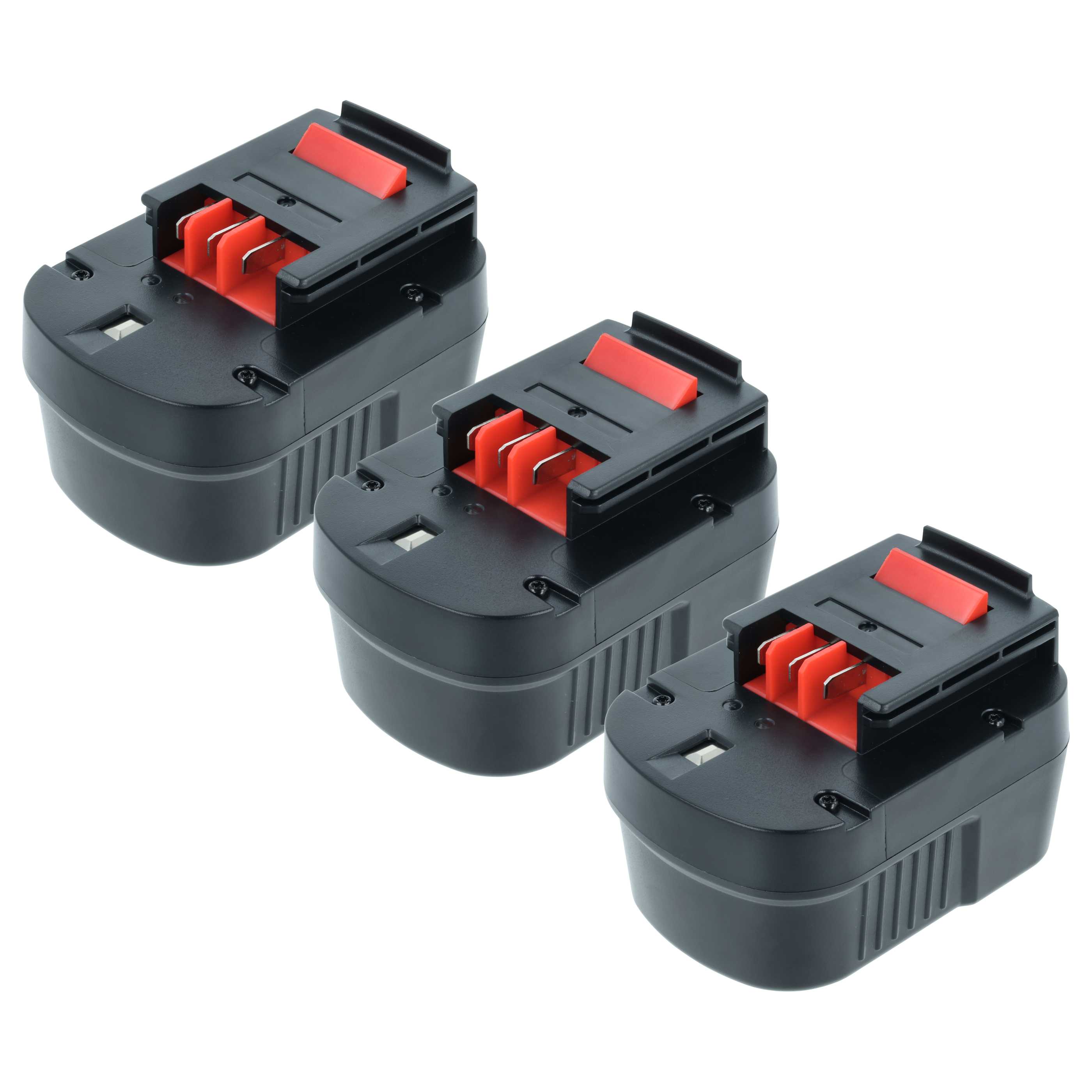 3x Battery replaces Black & Decker A12, A12-XJ, A12EX, A1712, A12E Electric Power Tool - 2000 mAh, 12 V, NiMH