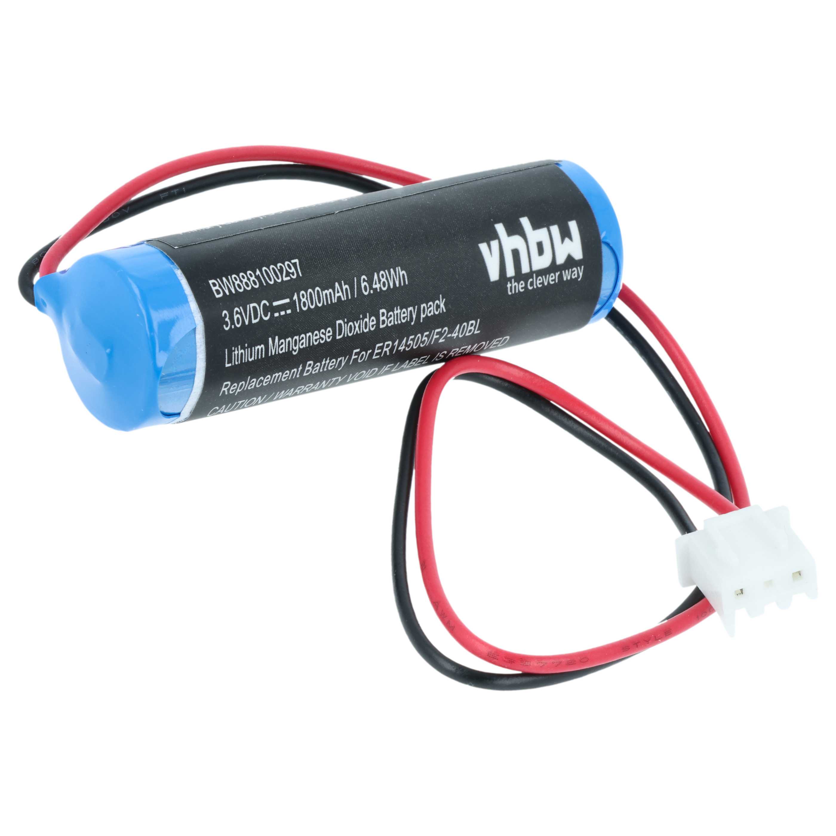 Bateria do PLC programowalnego sterownika zamiennik Mitsubishi F2-40BL, FX2N-48M - 1800 mAh 3,6 V Li-SOCl2