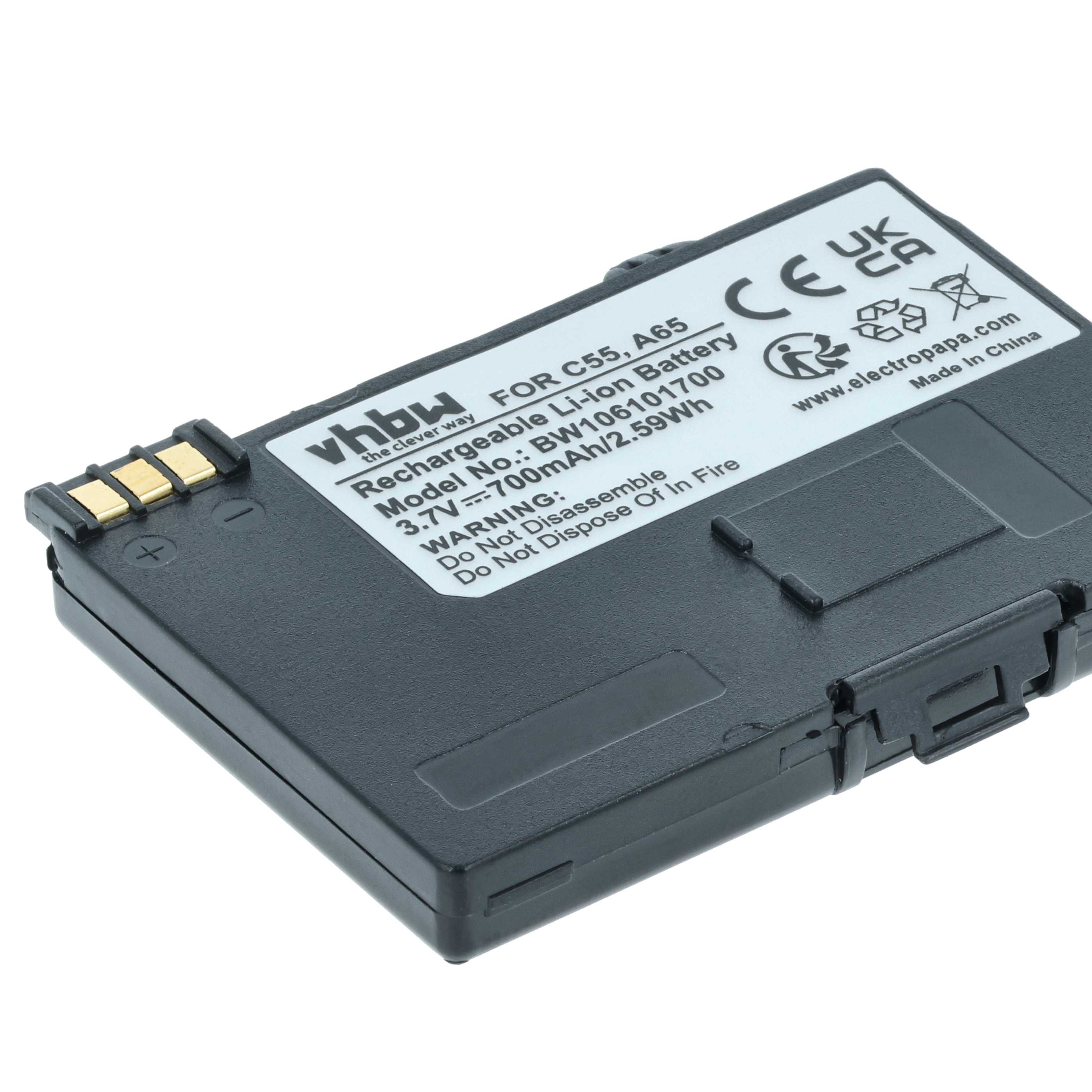 Batterie remplace Siemens BA-510, S30852-D1752-X1 pour téléphone Siemens - 700mAh 3,7V Li-ion