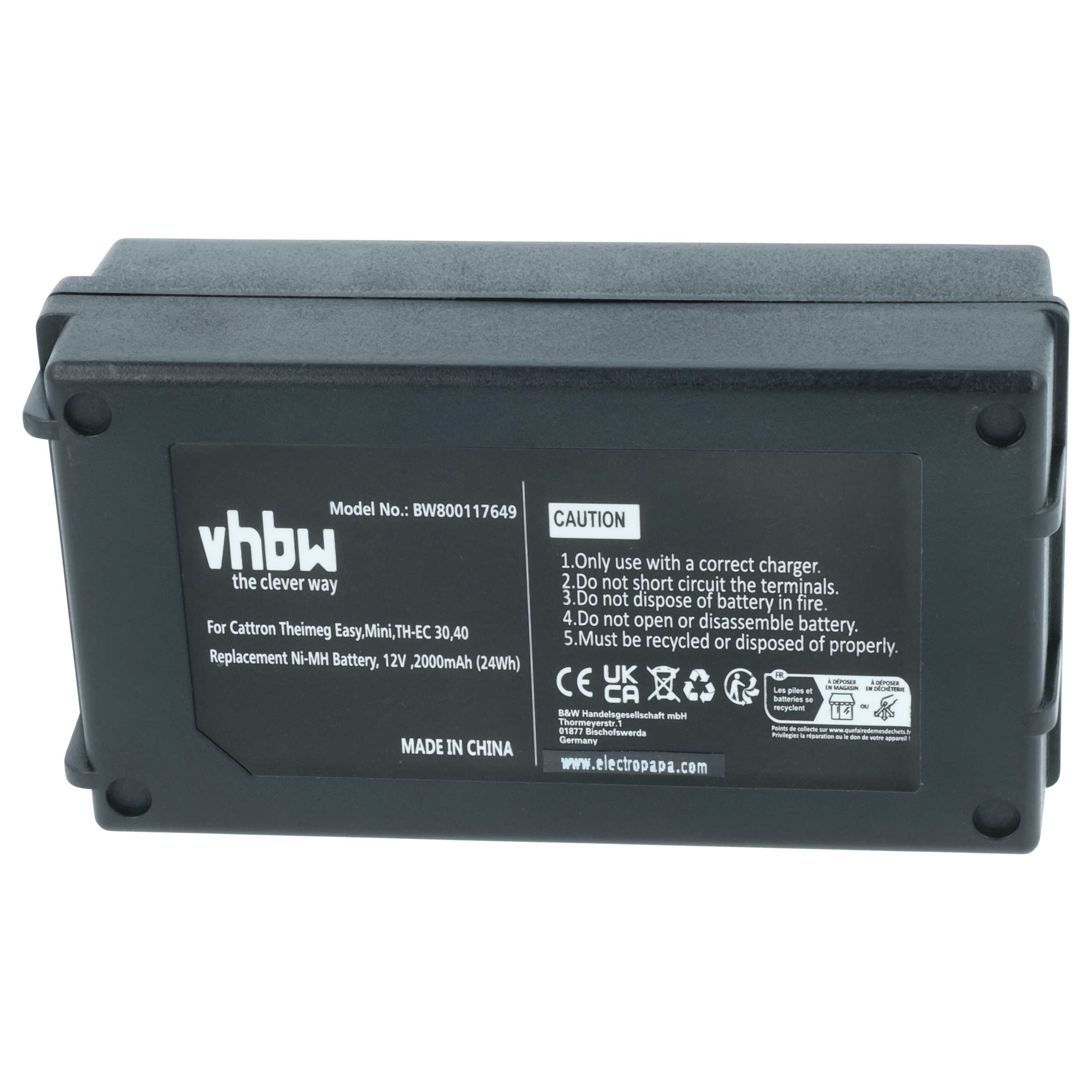 Akku (2 Stück) als Ersatz für Cattron Theimeg BT081-00053, BT081-00061 Steuerung - 2000mAh 12V NiMH