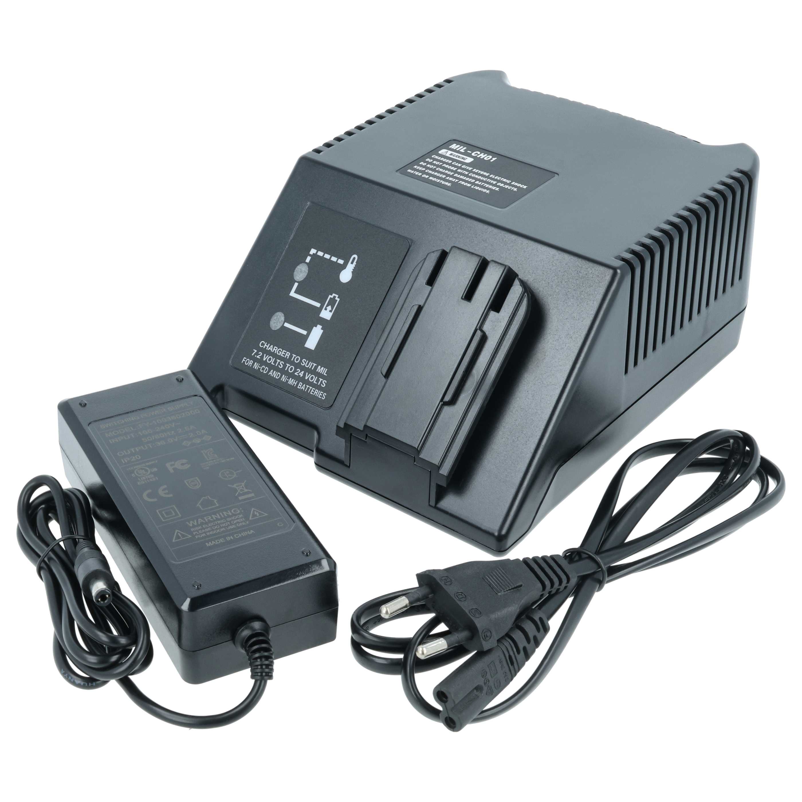 Charger replaces AEG PBA 7224 MB, RCA 7224 MB for Power Tool Batteries etc. Ni-Cd / NiMH / Li-Ion