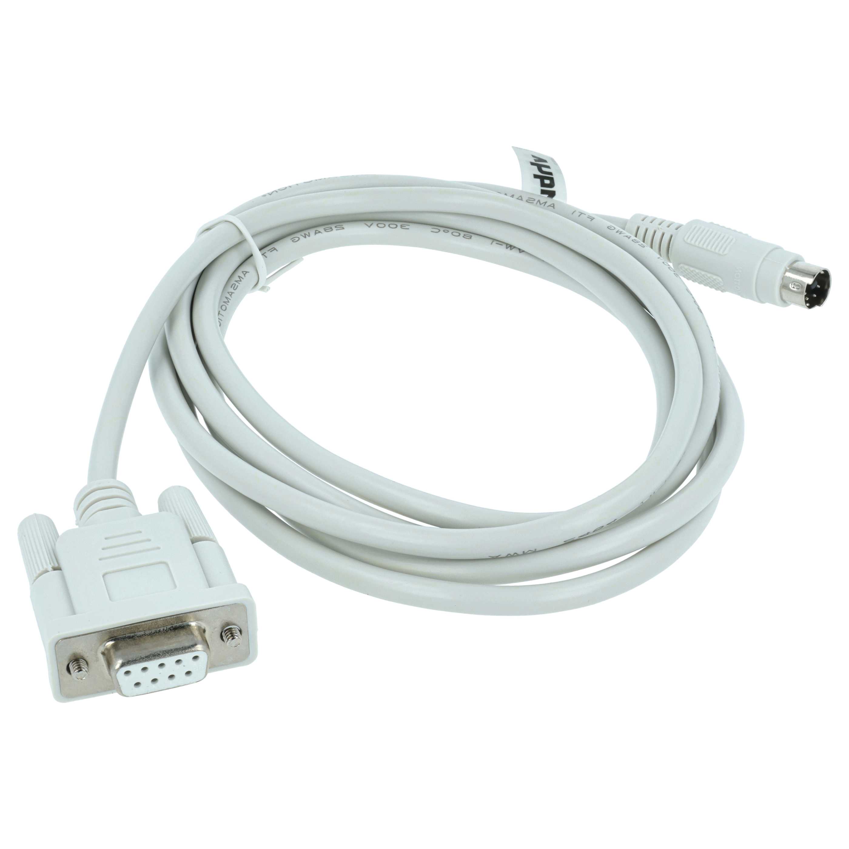 Programming Lead RS-232 suitable for Mitsubishi MELSEC QC30R2, Q-Series PC & Peripherals - Adapter 190cm, Grey