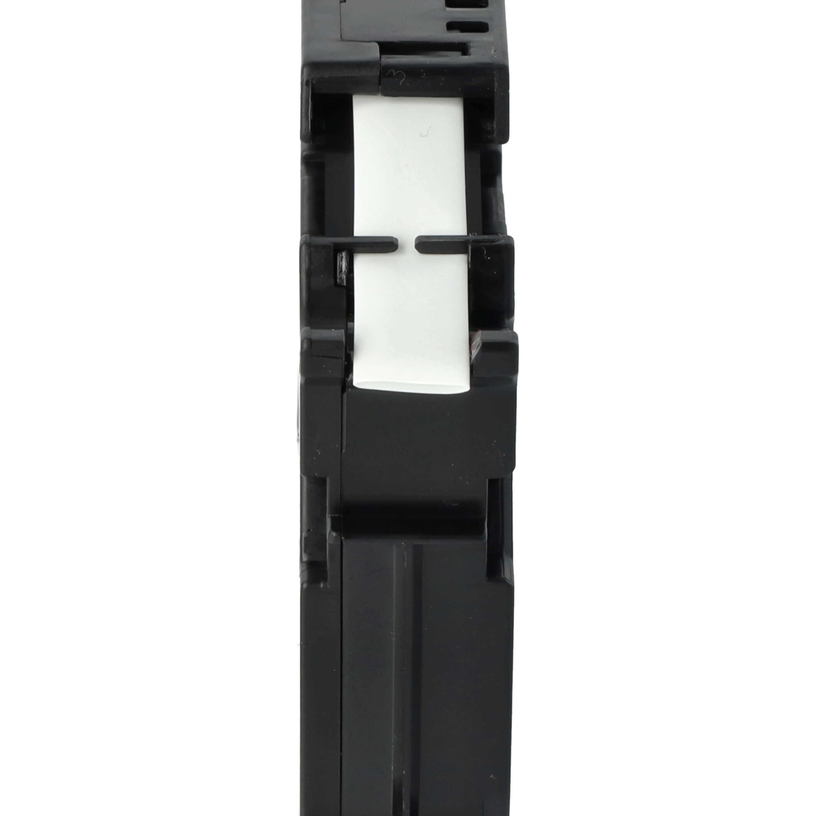 Cassette à ruban remplace Brother HSE-221 - lettrage Noir ruban Blanc, thermorétractable, 8,8 mm