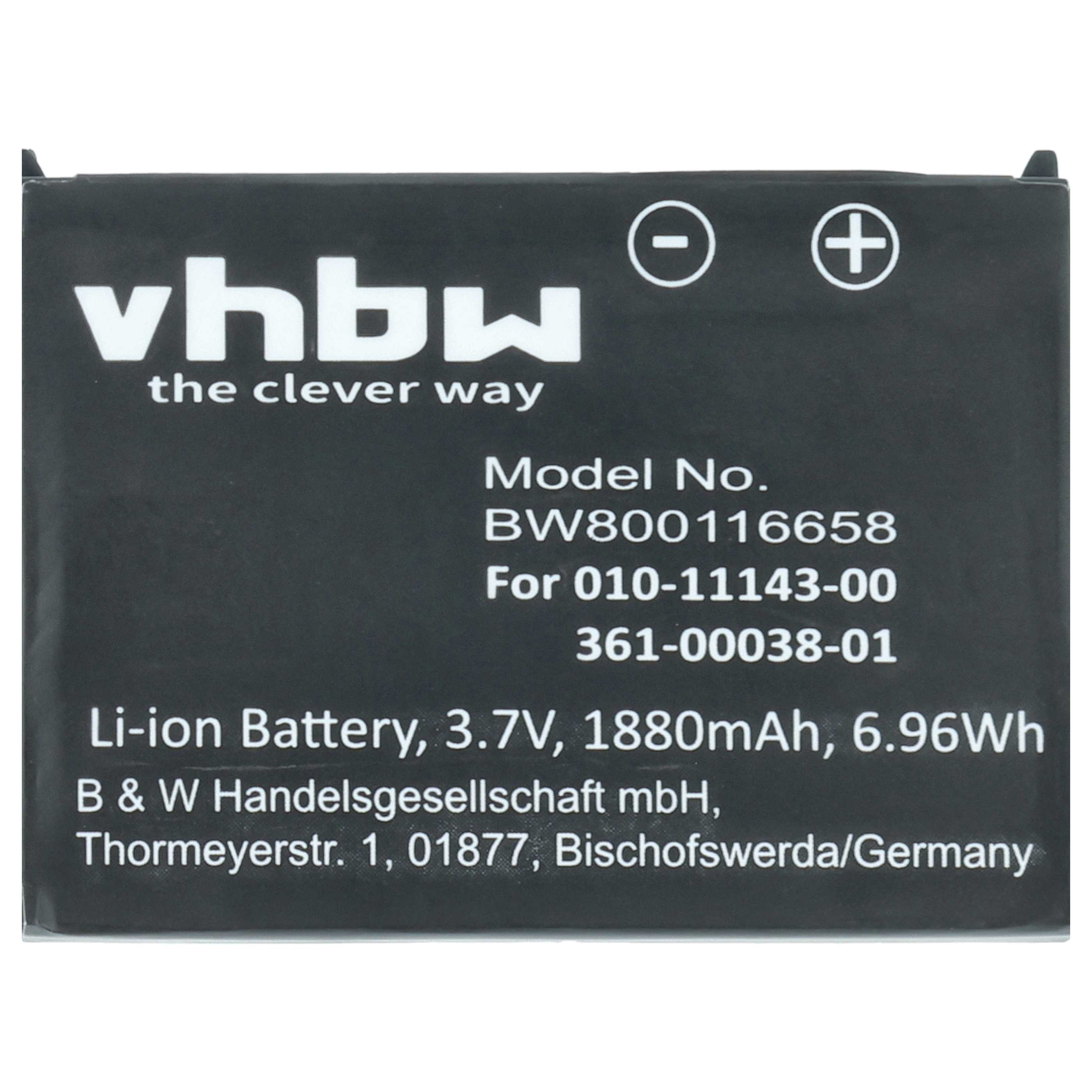 Akumulator do nawigacji GPS zamiennik Garmin 010-11143-00, 361-00038-01 - 1880 mAh 3,7 V Li-Ion
