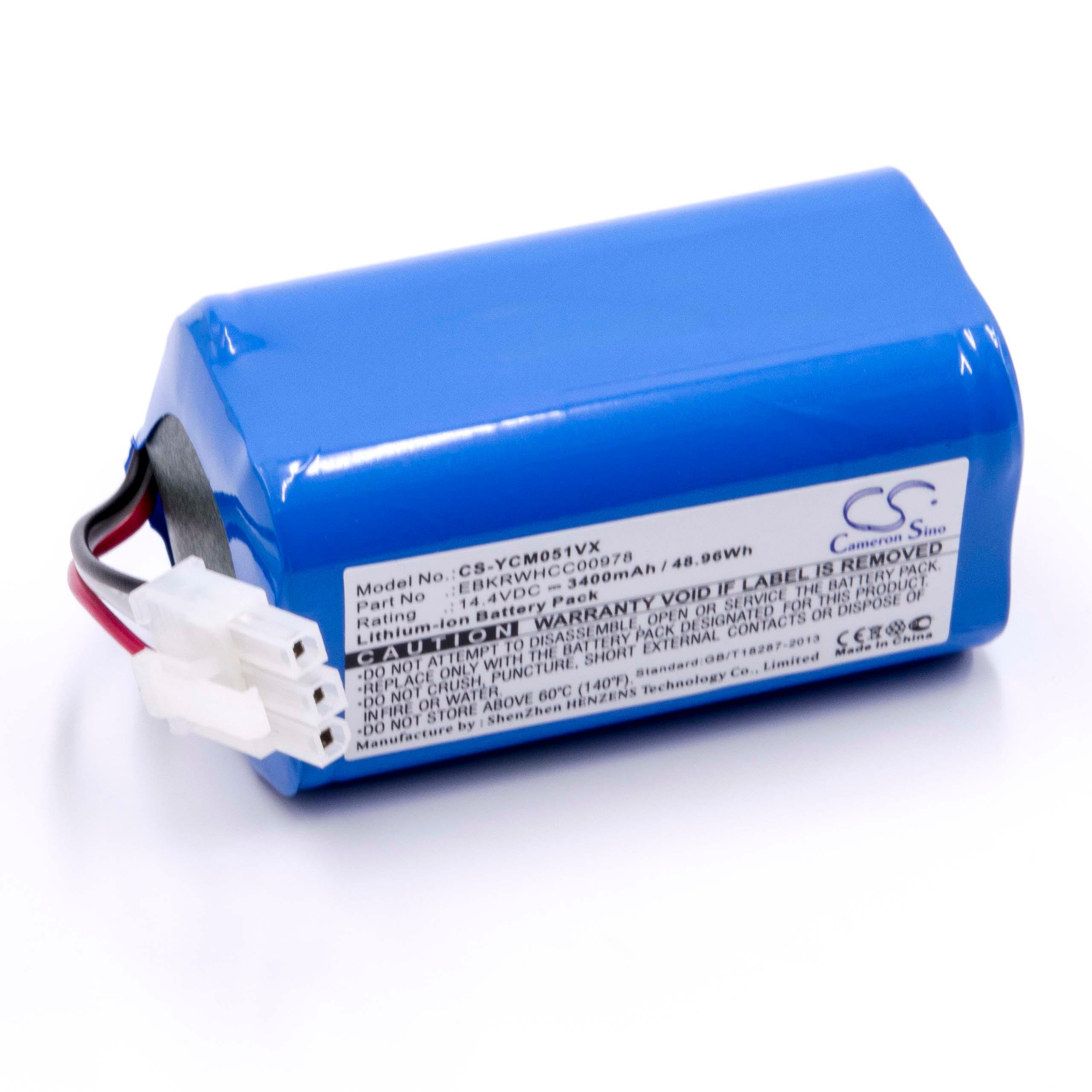 Battery Replacement for iClebo EBKRTRHB000118-VE, EBKRWHCC00978 for - 3400mAh, 14.4V, Li-Ion