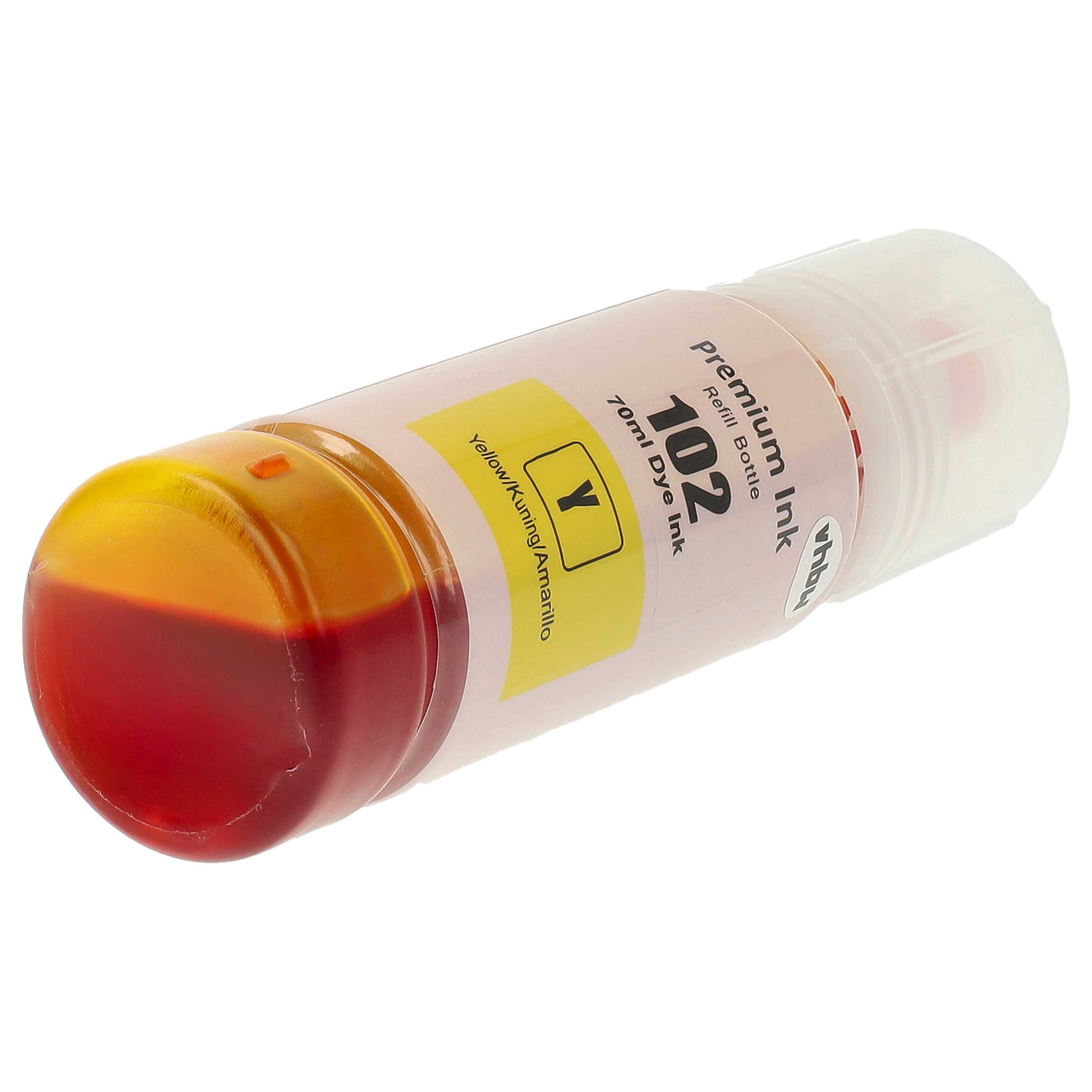 tinta de recarga Dye Amarillo reemplaza Epson 102 dye-yellow, C13T03R440 para impresora Epson, 70 ml