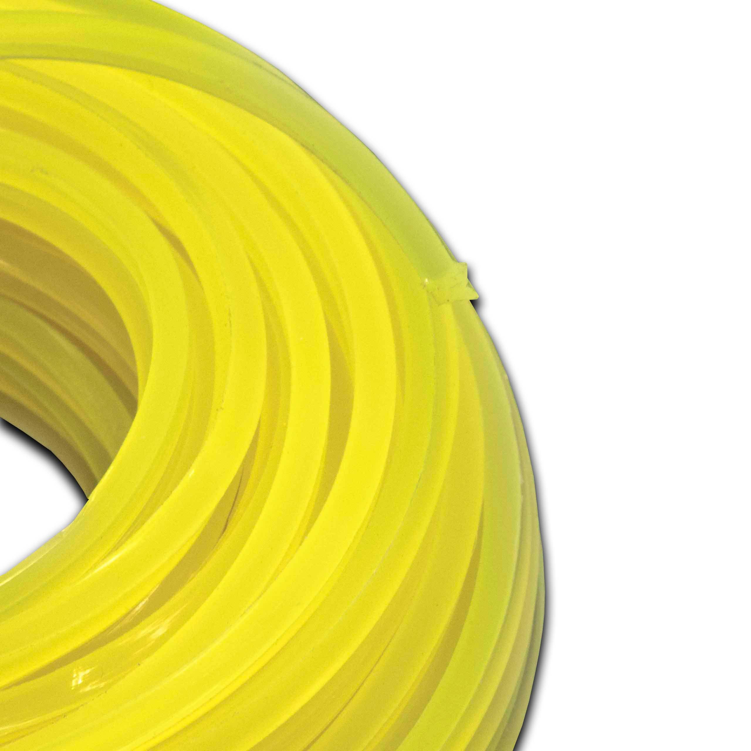 Fil pour débroussailleuse, tondeuse Bosch, Makita - Fil de coupe, jaune, 2,4 mm x 15 m, carré